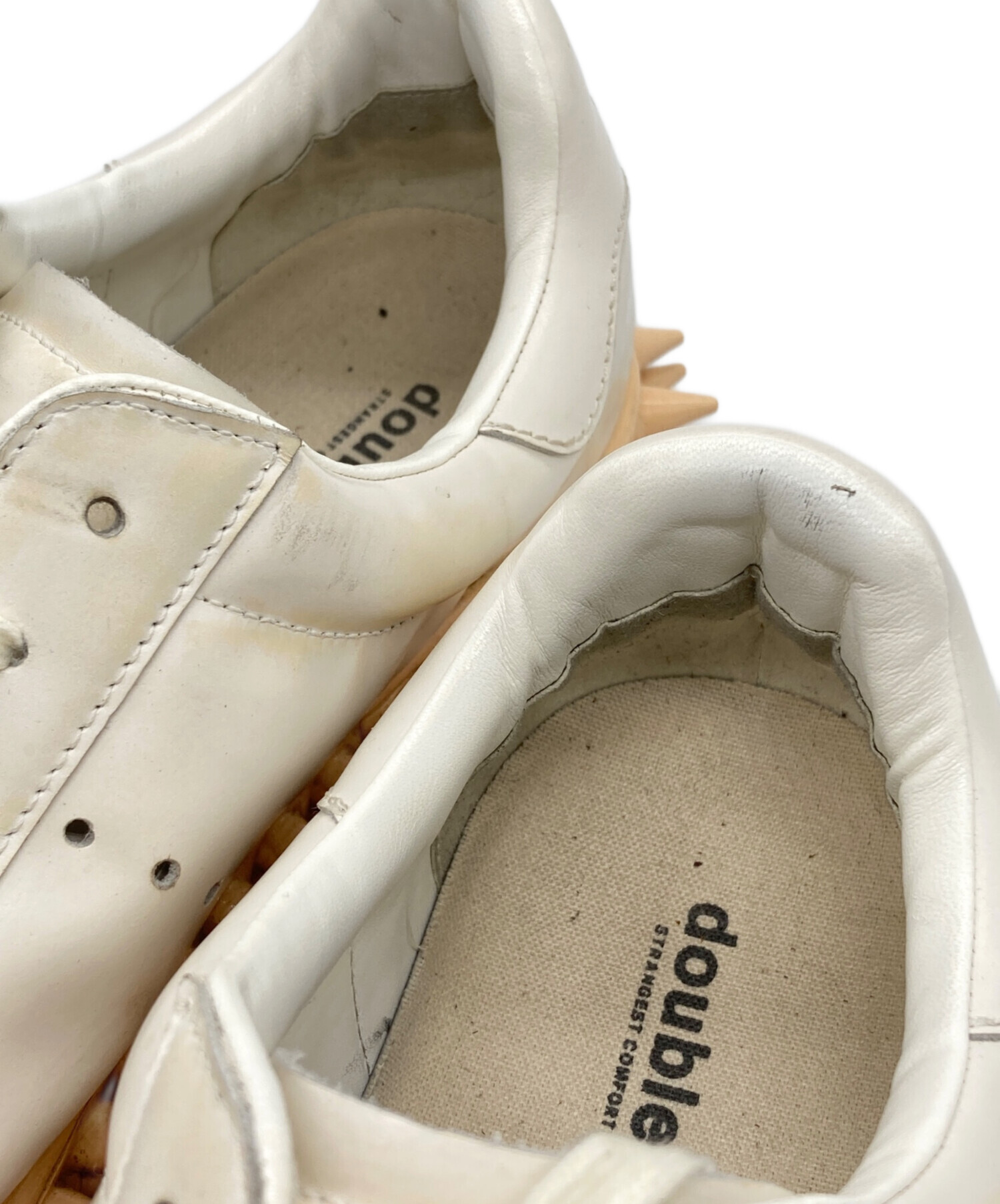 中古・古着通販】doublet (ダブレット) SPIKY LEATHER SNEAKER WHITE