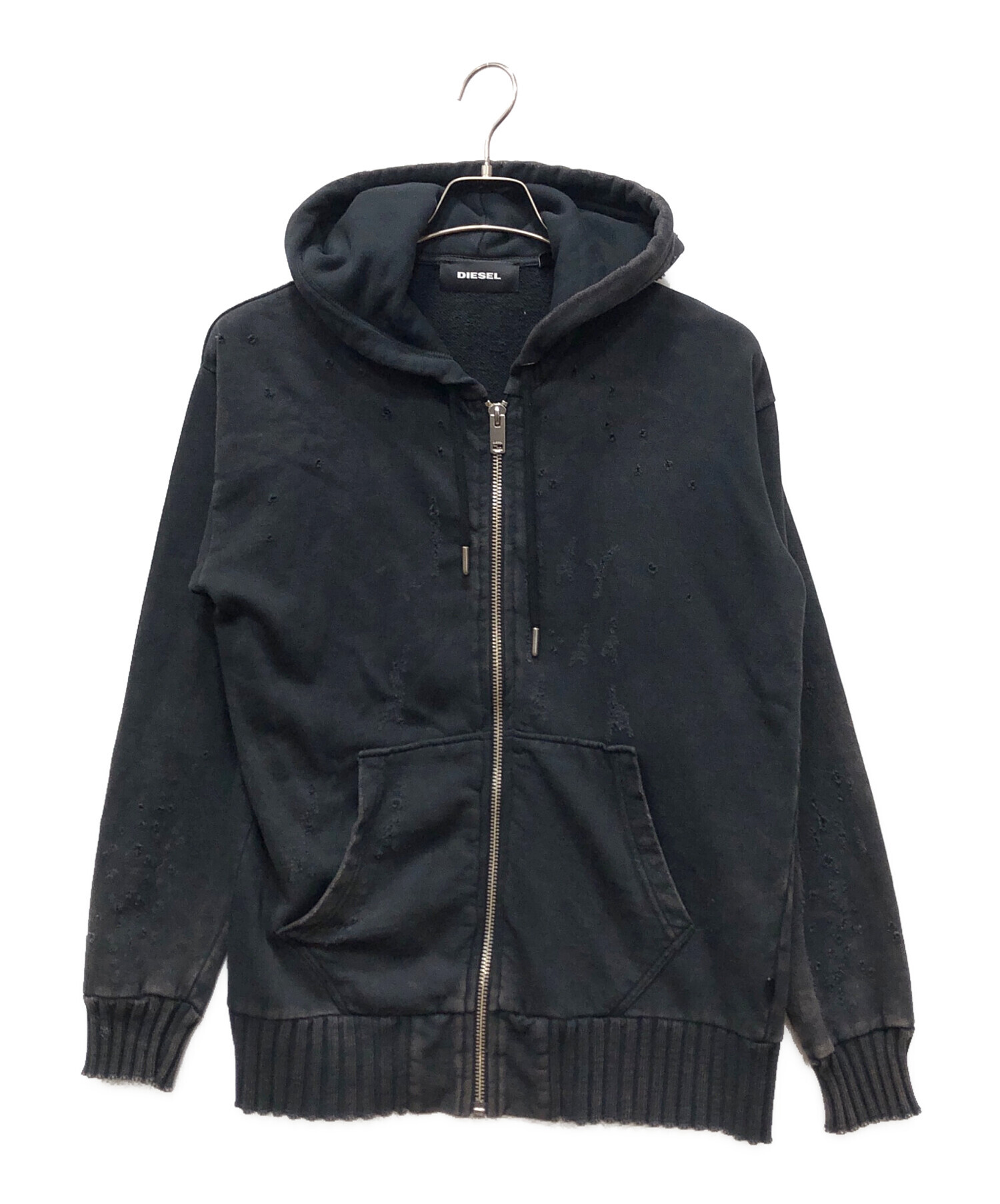 中古・古着通販】DIESEL (ディーゼル) ダメージ加工ジップパーカー