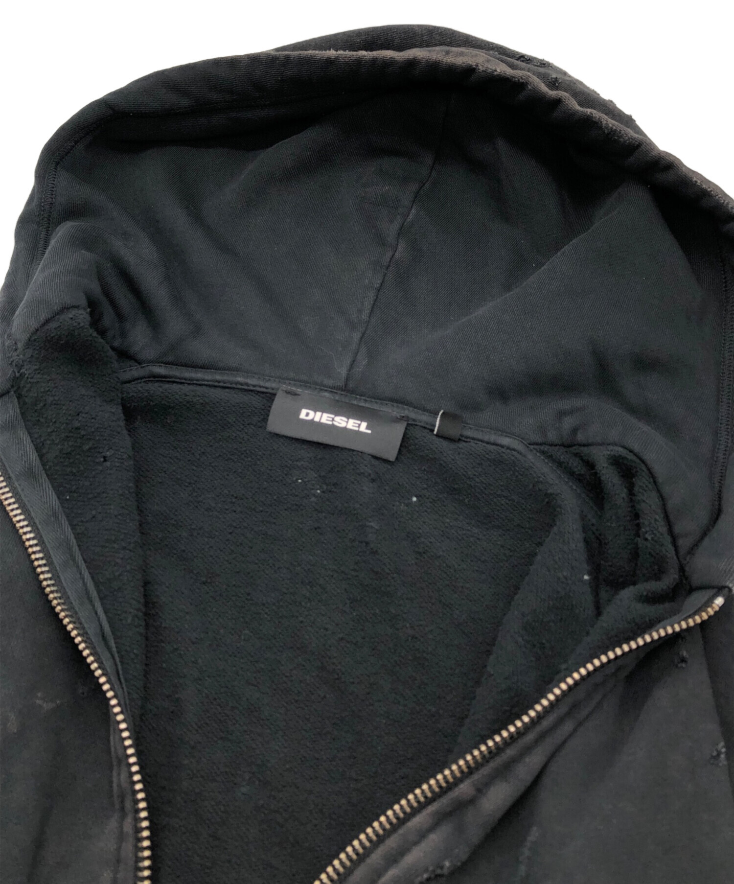 中古・古着通販】DIESEL (ディーゼル) ダメージ加工ジップパーカー