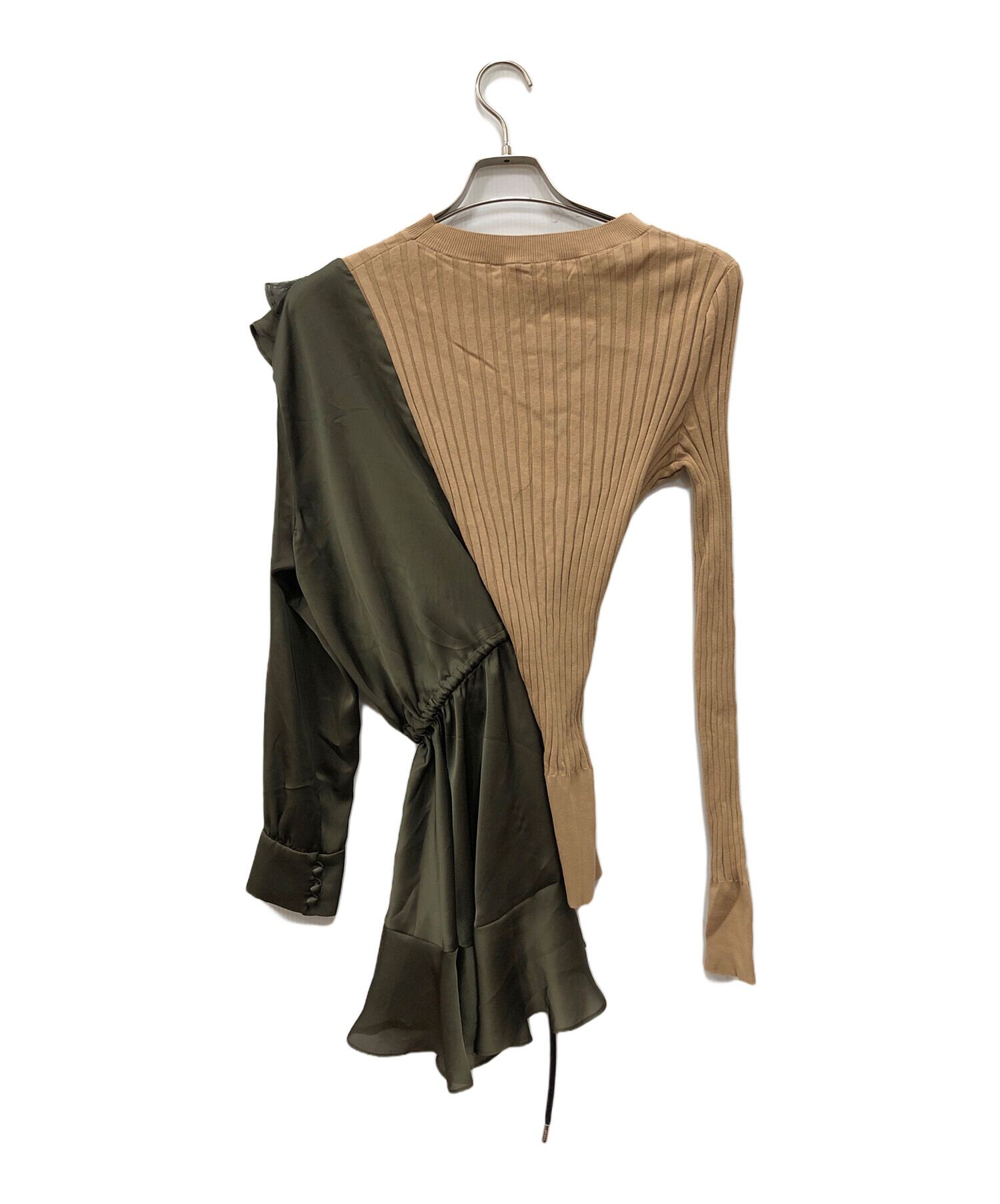 中古・古着通販】sacai (サカイ) ドッキングニット オリーブ サイズ:2
