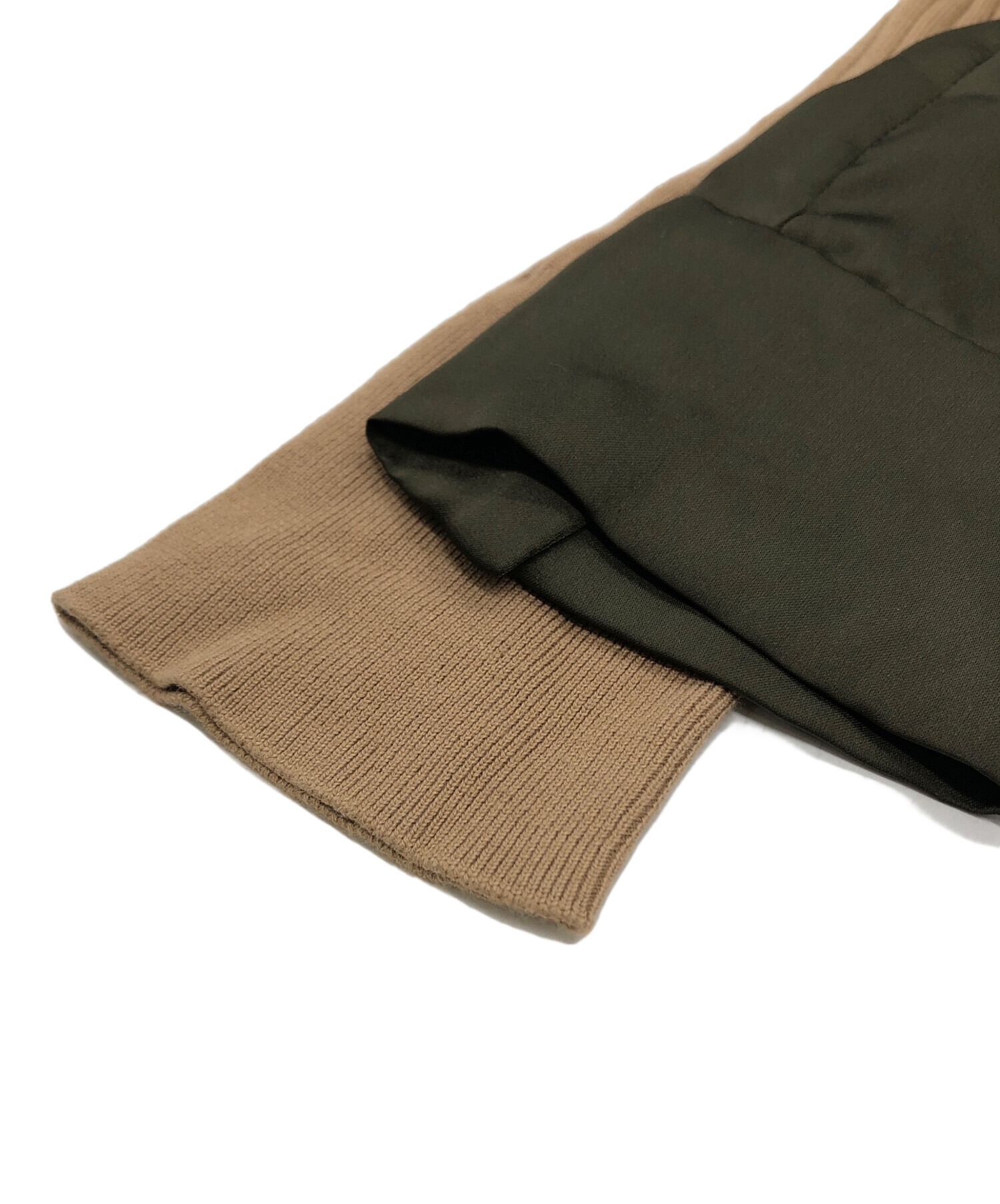 sacai ドッキングニット　サイズ2 中古・古着通販】sacai (サカイ) ドッキングニット オリーブ サイズ:2