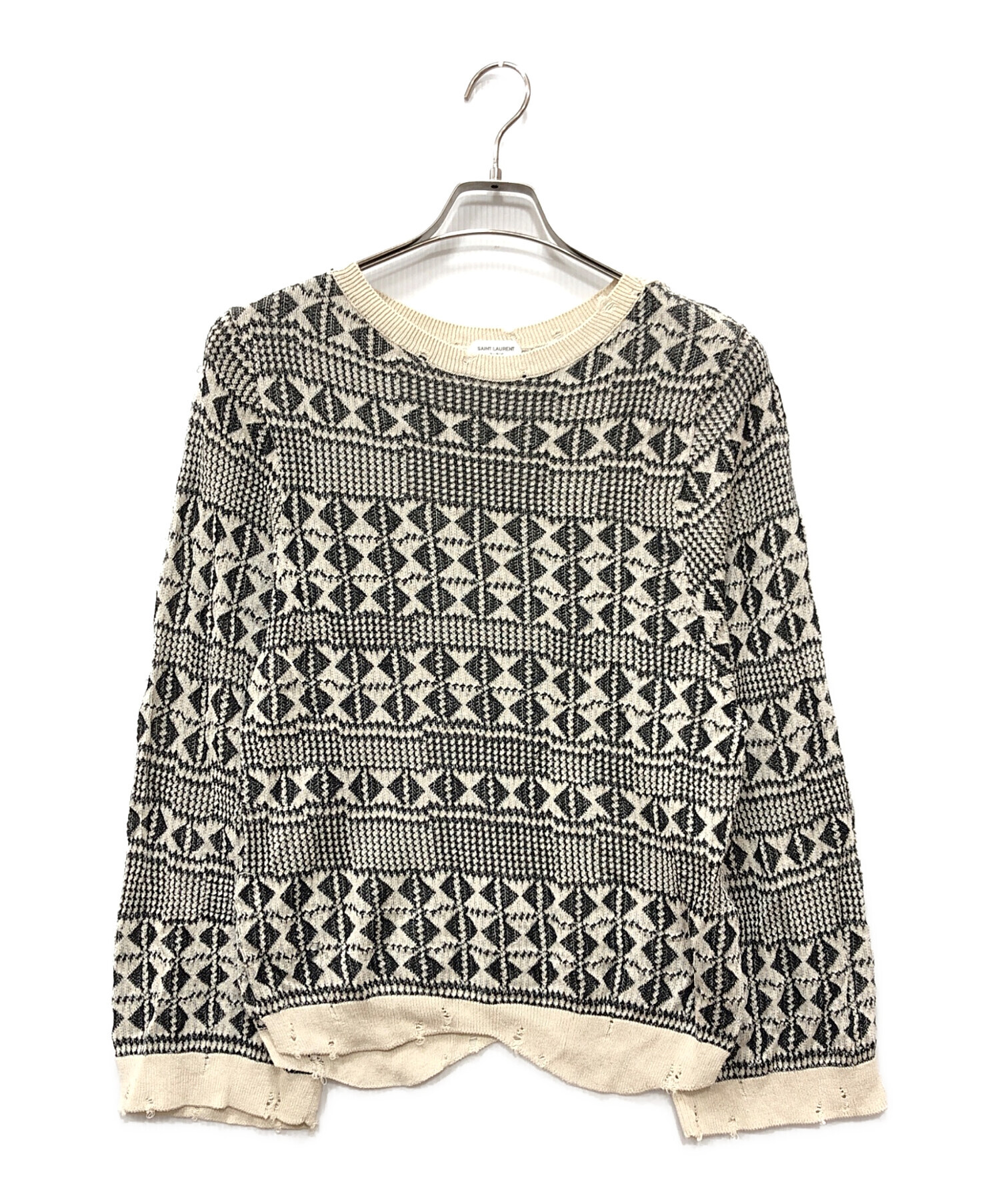 サンローラン　ボーダーニット　ダメージニット 中古・古着通販】Saint Laurent Paris (サンローランパリ) ダメージ