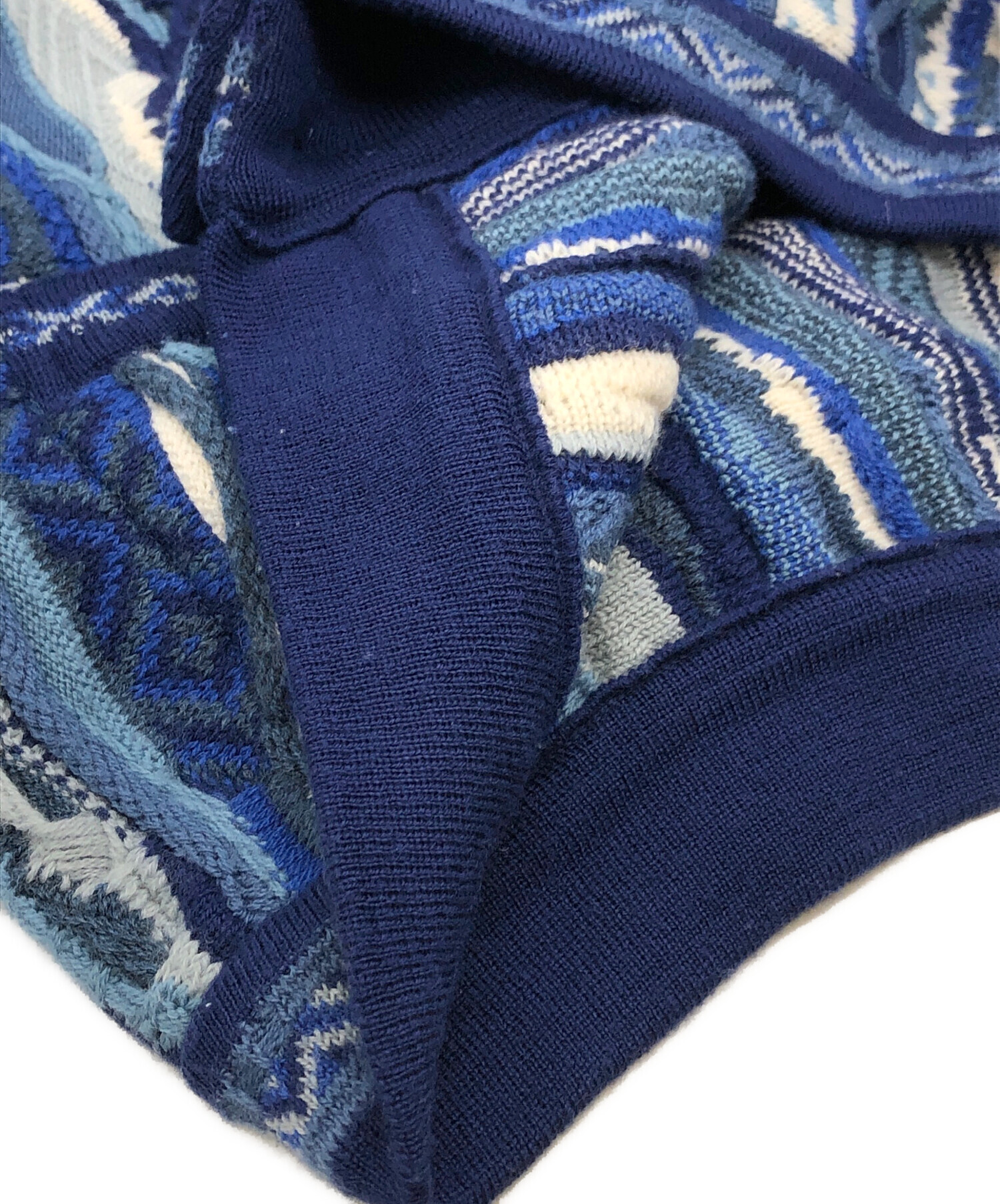 希少COOGI BLUES 3Dニットカーディガン 希少】クージー 黒 単色 3Dニット カーディガン オールブラック