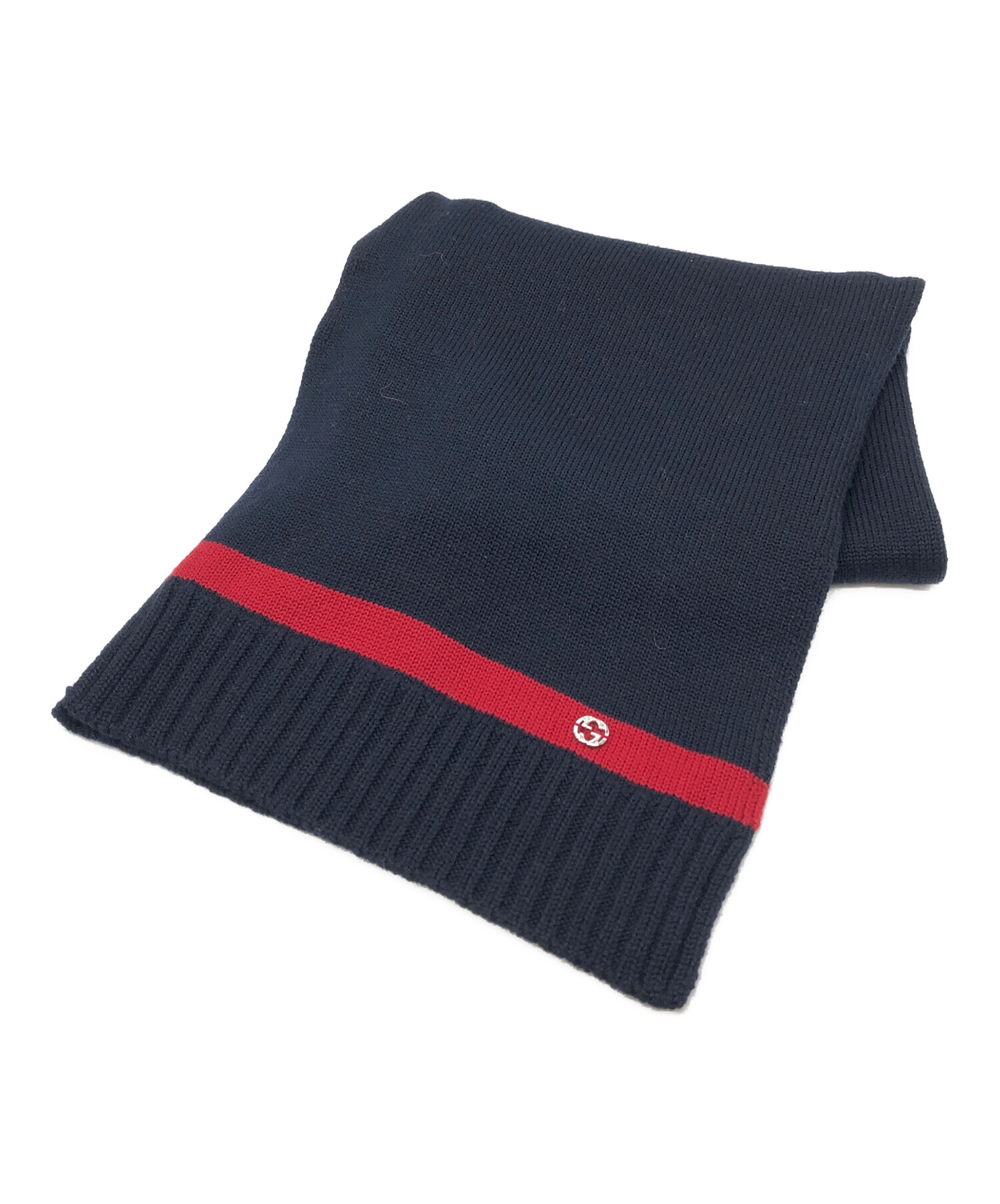 グッチ ダークブルー マフラー　未使用 グッチ ダークブルー マフラー 未使用 グッチ ダークブルー マフラー