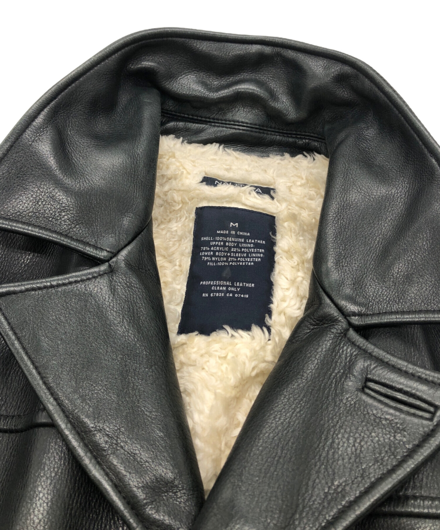 中古・古着通販】NAUTICA (ノーティカ) レザージャケット ブラック