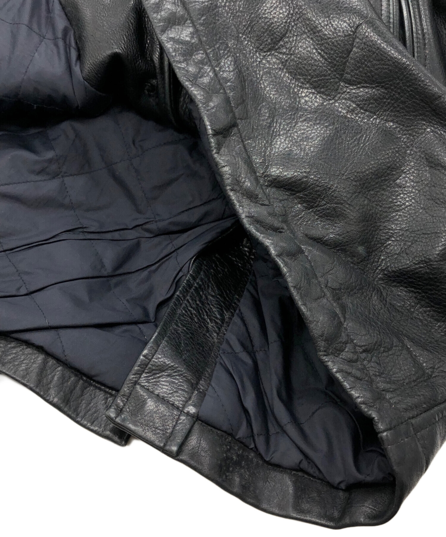 中古・古着通販】NAUTICA (ノーティカ) レザージャケット ブラック 