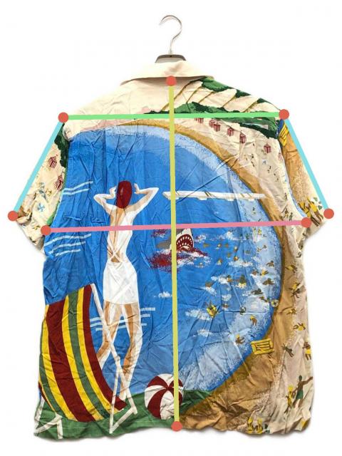 ダンシャリズム様 中古・古着通販】DAN (ダン) SHARK ALOHA SHIRT ブルー サイズ:M