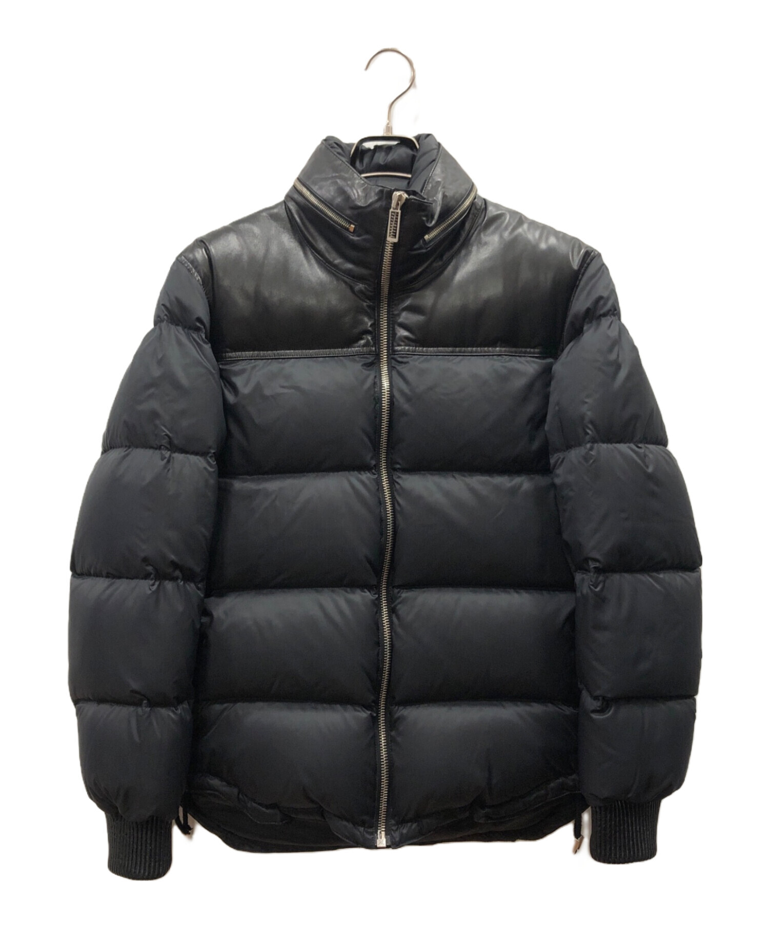 未使用級 Dior HOMME エディ期 ラムレザー 切替 ダウンジャケット 黒