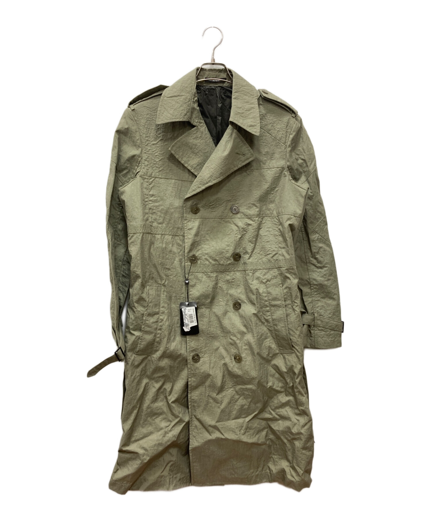 EMPORIO ARMANI カーキ トレンチコート 中古・古着通販】EMPORIO ARMANI (エンポリオアルマーニ) トレンチ