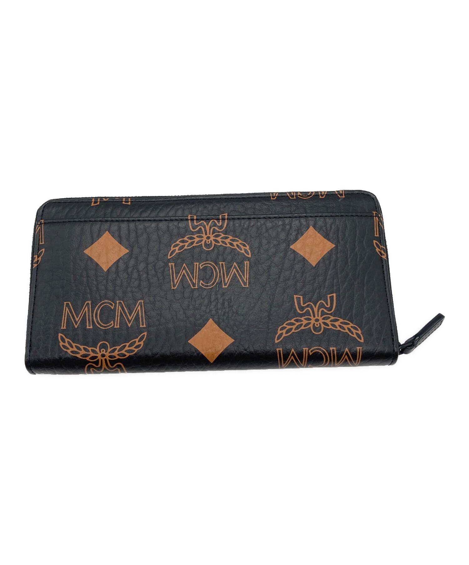 未使用MCM レザー長財布 ラウンドジップ 黒×シルバー 中古・古着通販】MCM (エムシーエム) ラウンド財布 ブラック