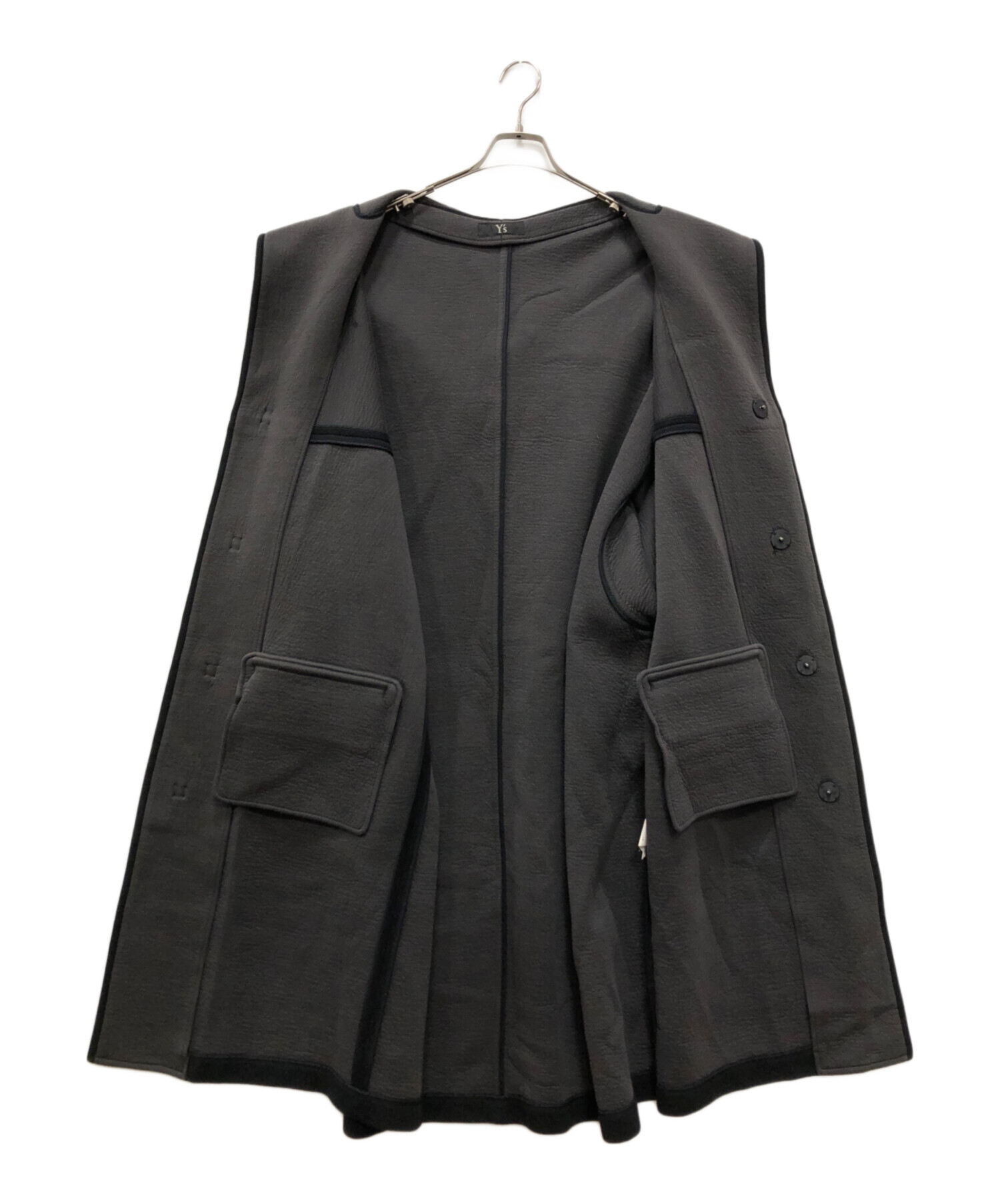 Y's ブラック ロングカーディガン サイズ2 中古・古着通販】Y's (ワイズ) フードロングカーディガン