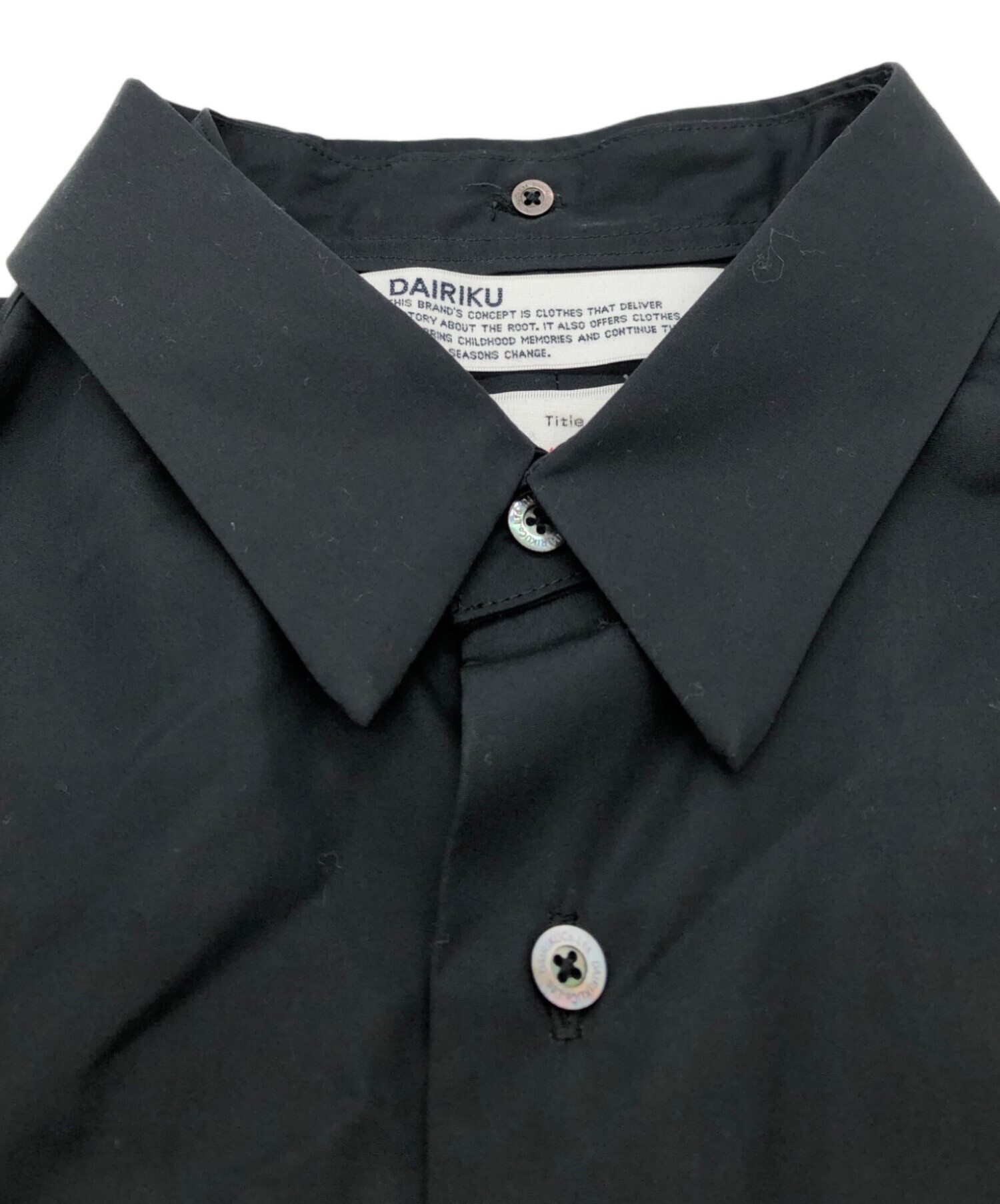 中古・古着通販】DAIRIKU (ダイリク) Dress L-S Shirt ブラック サイズ