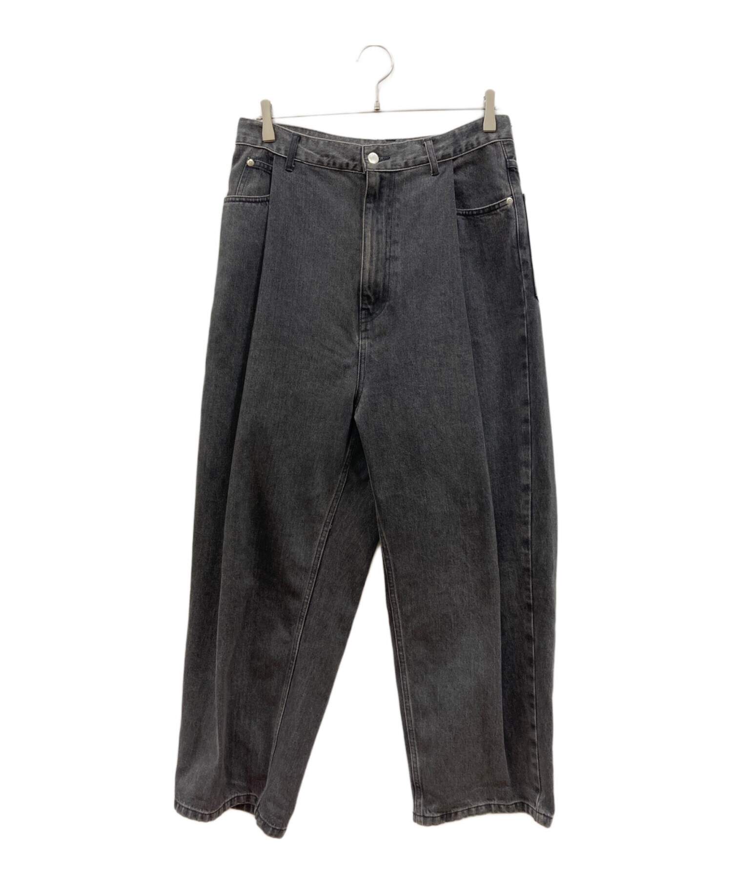 るぅ 中古・古着通販】URU (ウル) COTTON DENIM TUCK PANTS グレー サイズ:1