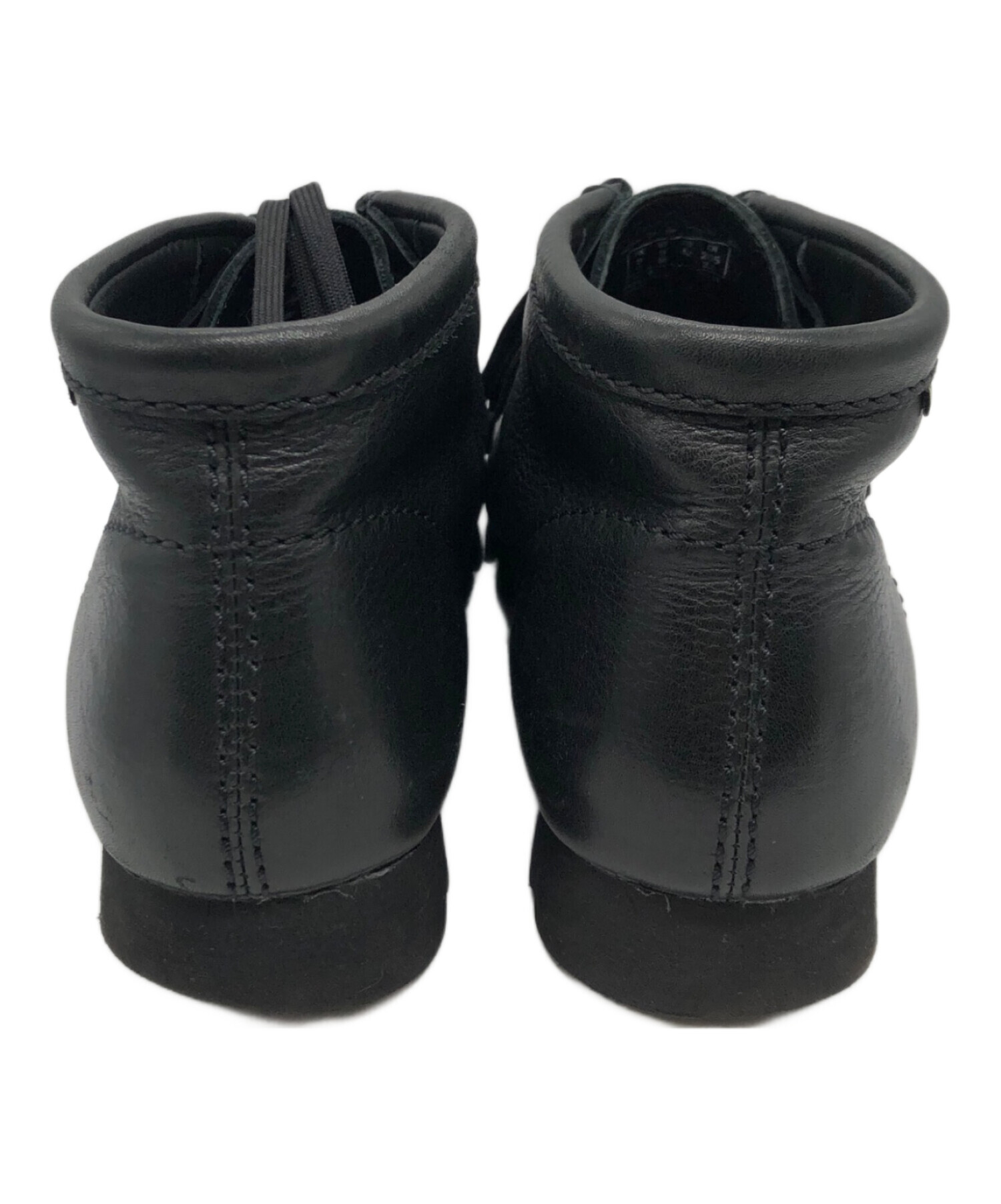 中古・古着通販】CLARKS (クラークス) レザーワラビーブーツ ブラック