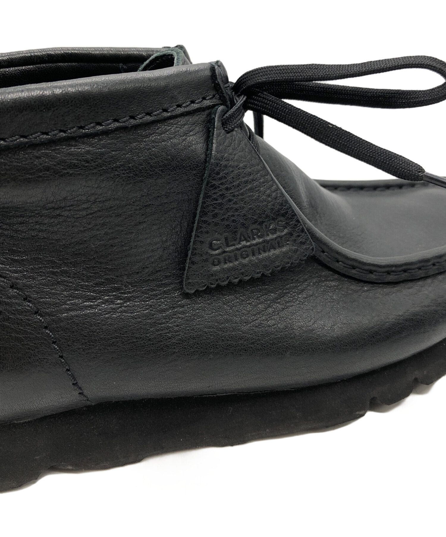 中古・古着通販】CLARKS (クラークス) レザーワラビーブーツ ブラック 
