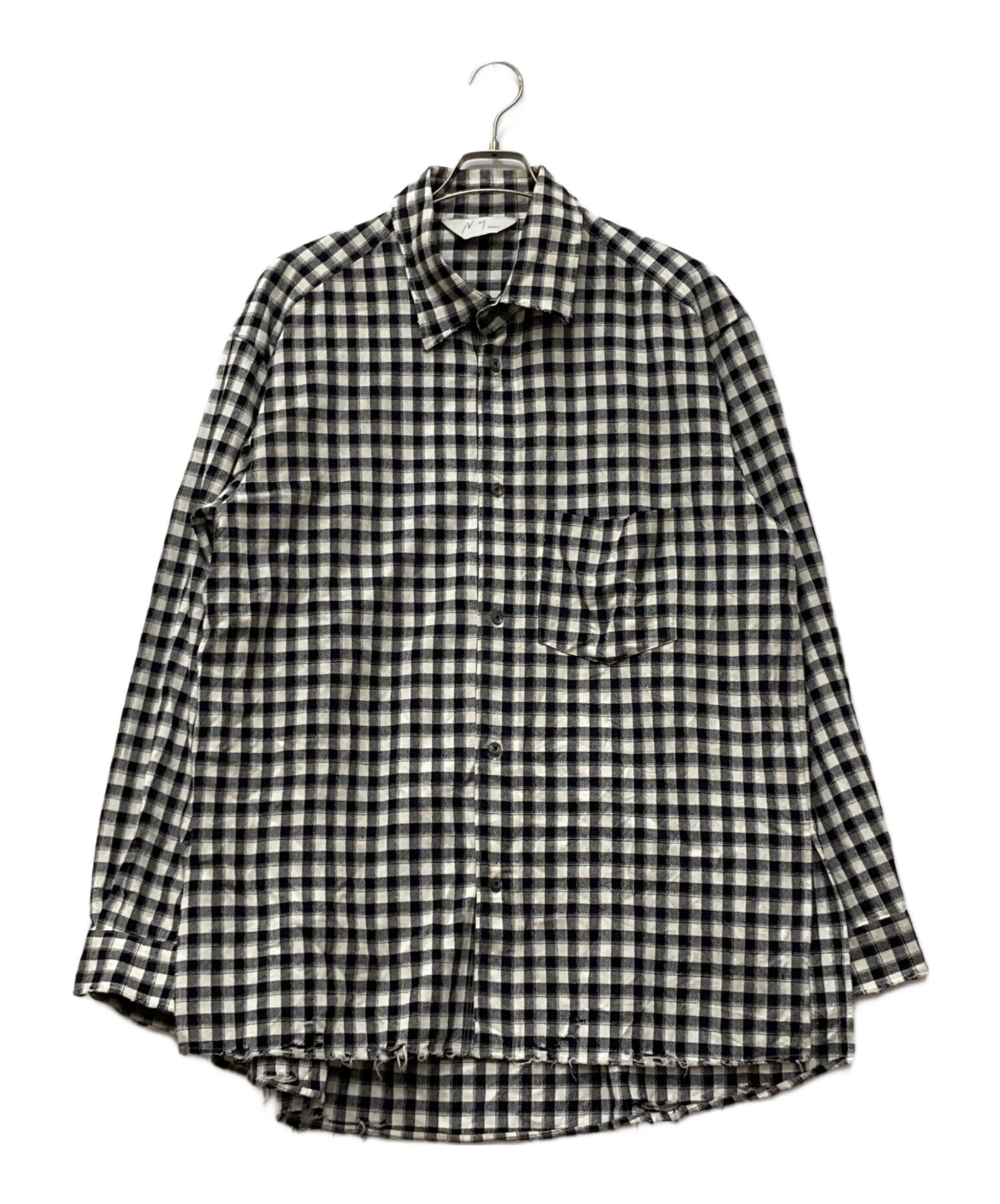 中古・古着通販】ANCELLM (アンセルム) C/R CHECK OVER SHIRT ブラック