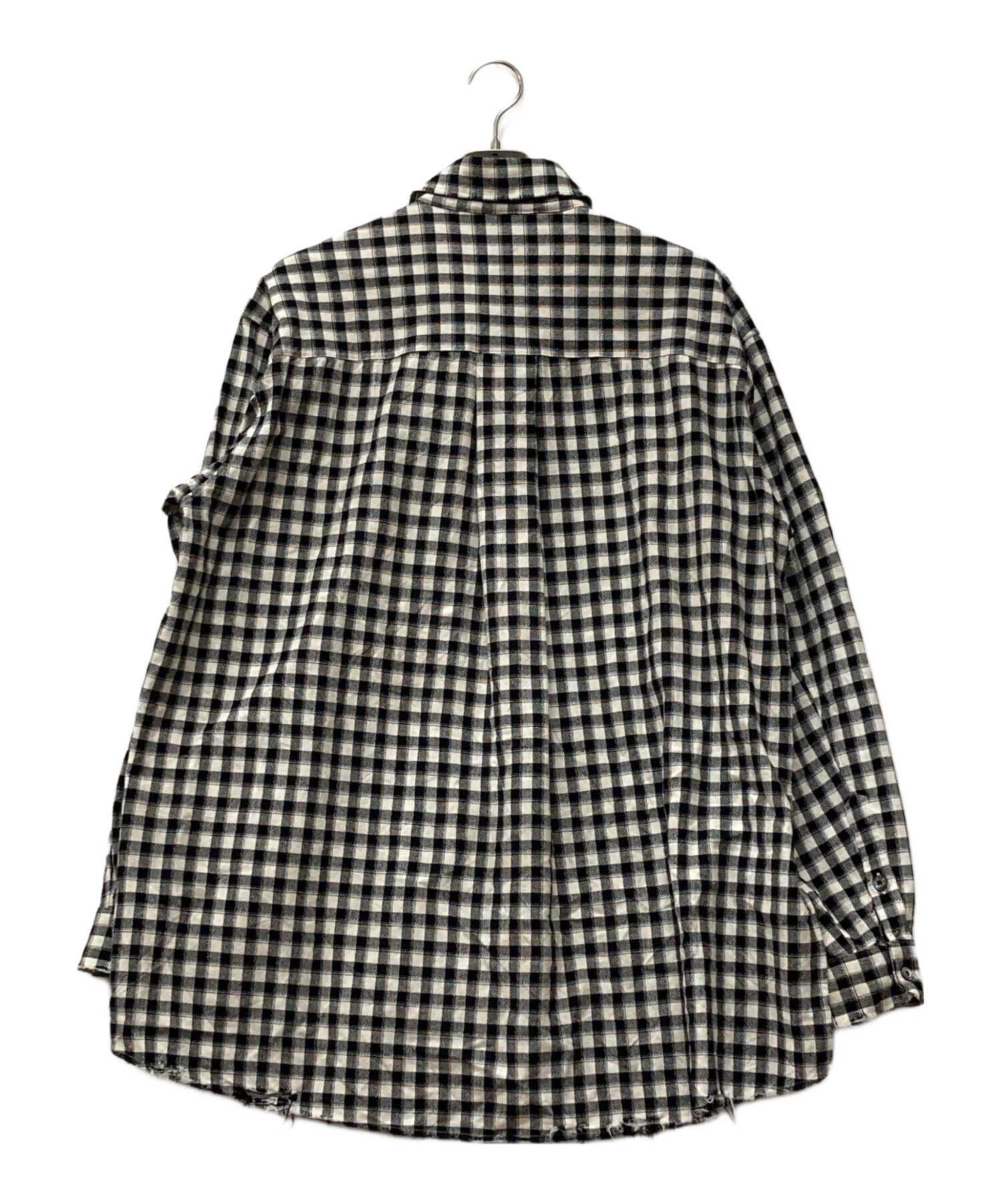 中古・古着通販】ANCELLM (アンセルム) C/R CHECK OVER SHIRT ブラック