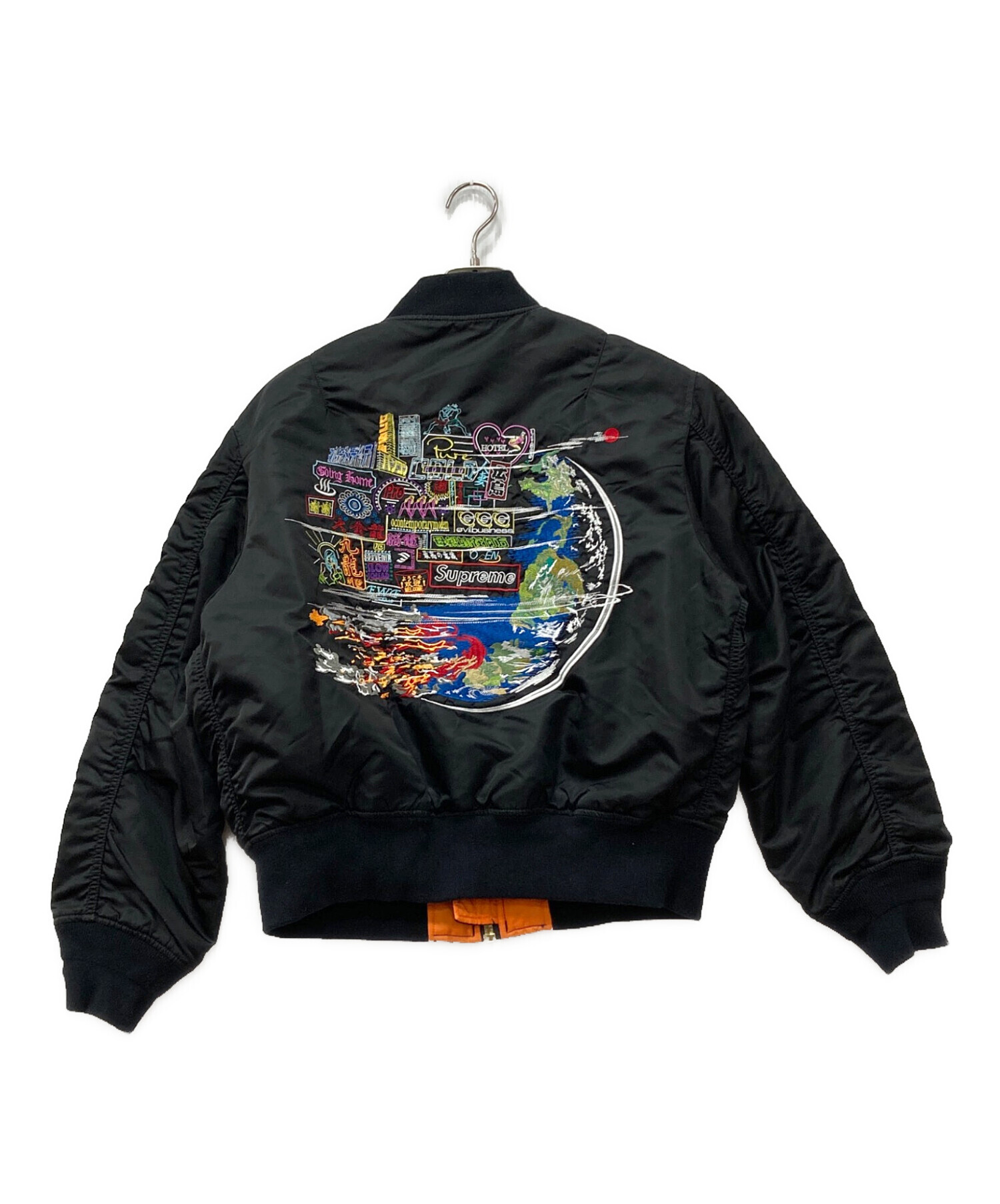 中古・古着通販】Supreme (シュプリーム) Globe MA-1 ブラック サイズ