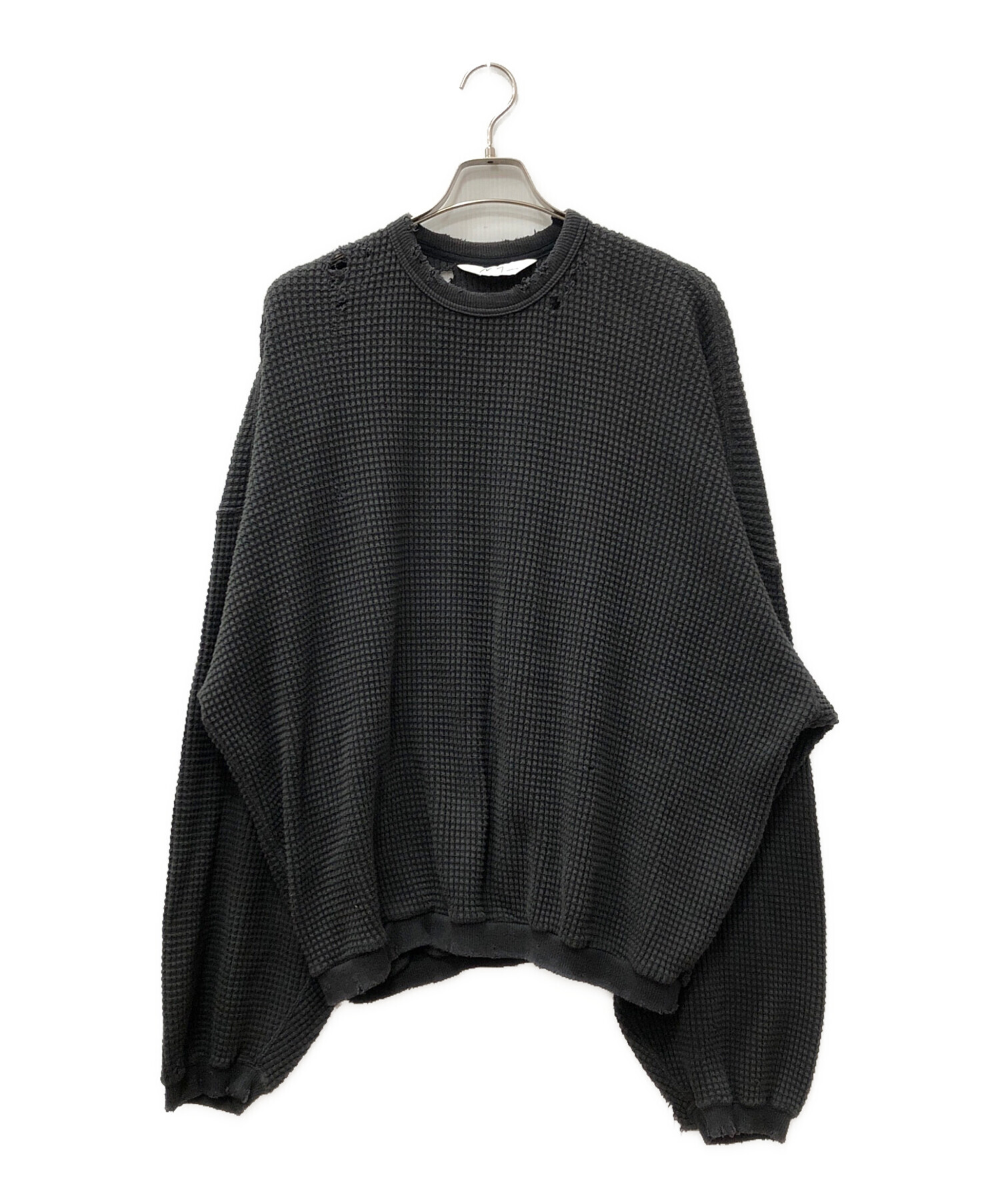 中古・古着通販】ANCELLM (アンセルム) DAMAGE HEAVY WAFFLE OVERSIZED 