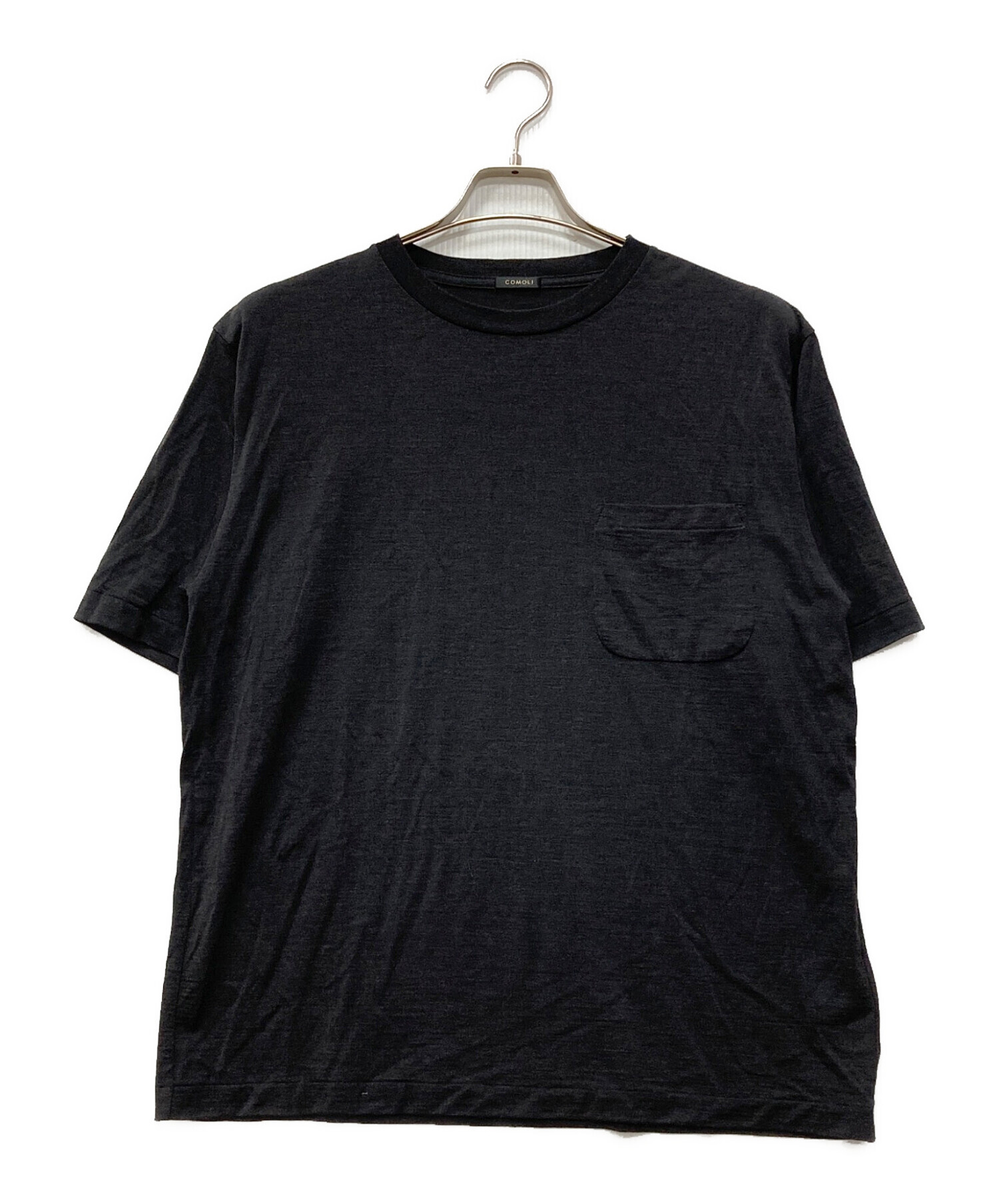 中古・古着通販】COMOLI (コモリ) サマーウール 半袖Tシャツ ブラック 
