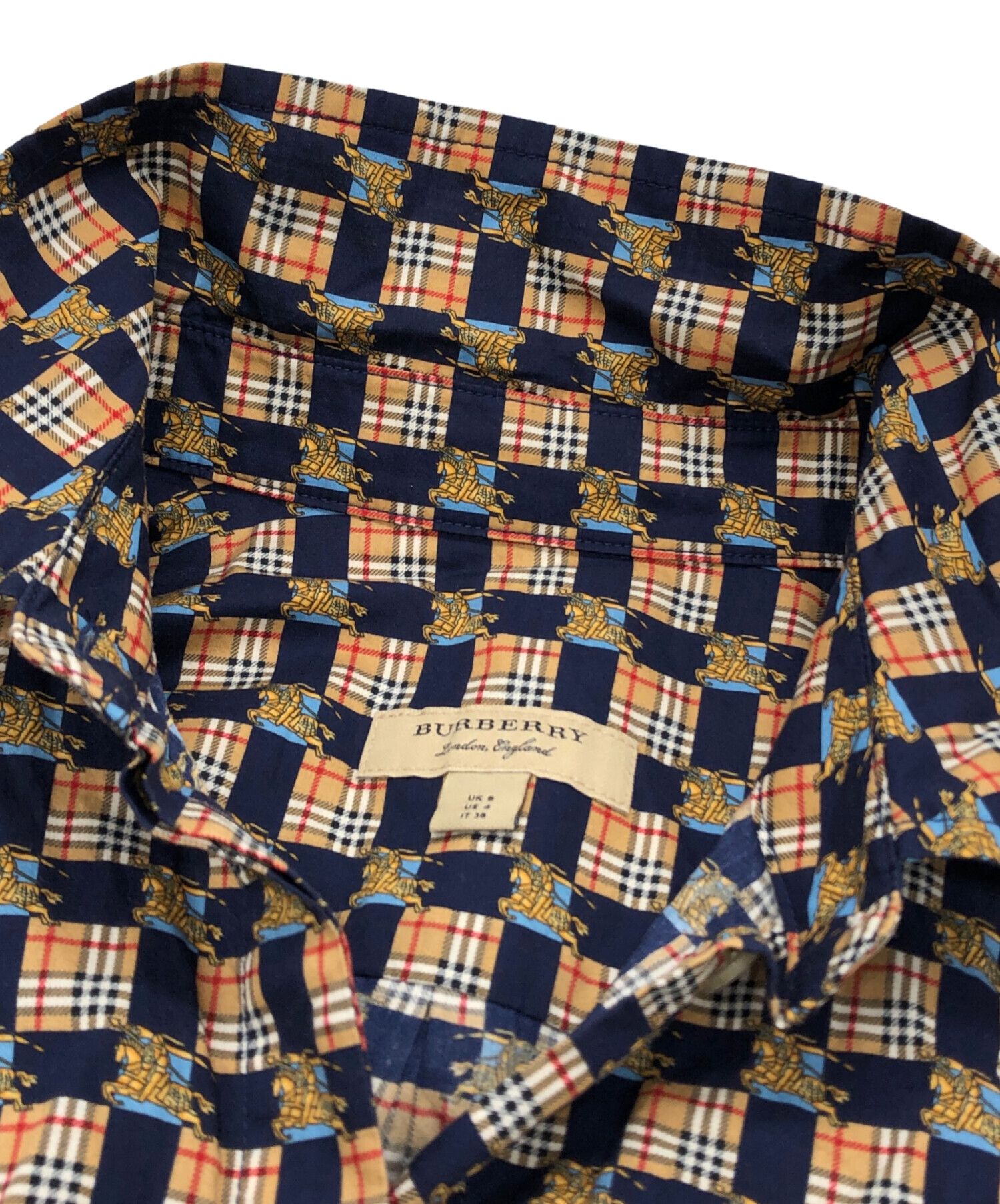 中古・古着通販】BURBERRY (バーバリー) 総柄ワンピース ネイビー