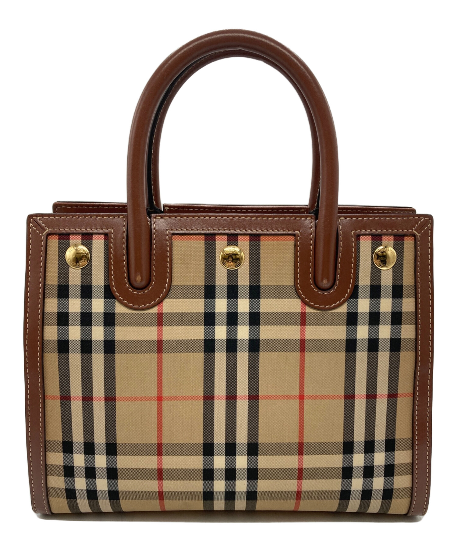美品 Burberry ハンドバッグ チェック ヴィンテージ 中古・古着通販】BURBERRY (バーバリー) TITLE MINI ヴィンテージ
