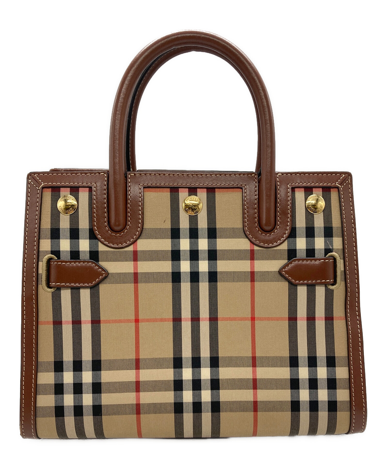 BURBERRY 極美品 2way バイカラー タイトルバッグ ハンド バーバリ 中古・古着通販】BURBERRY (バーバリー) TITLE MINI ヴィンテージ