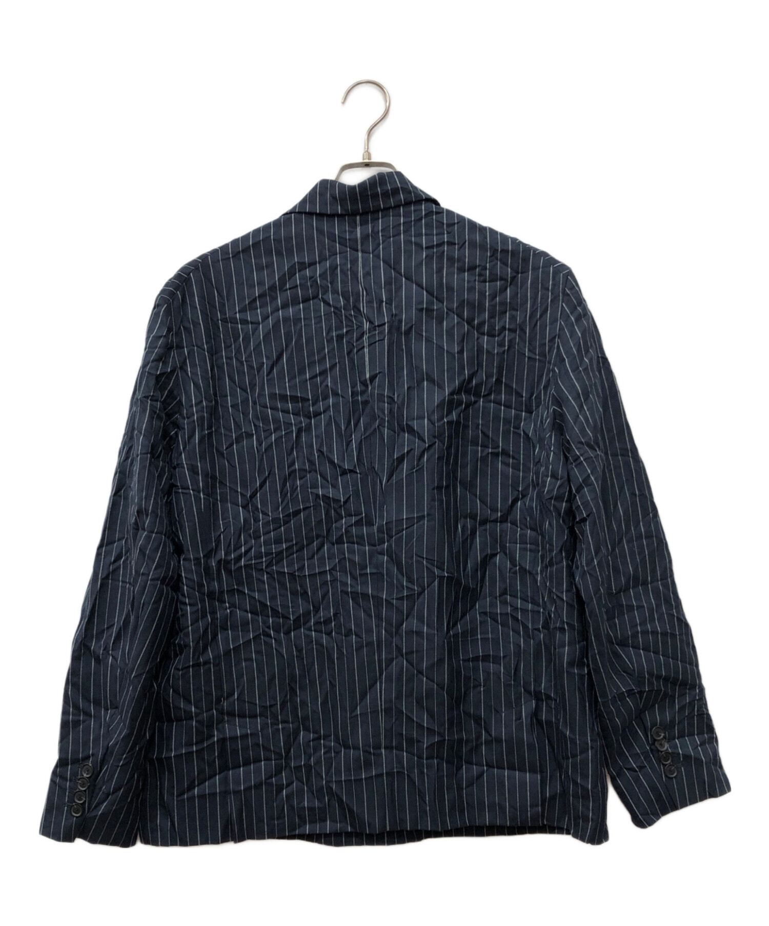 【最終値下】STUSSY Reggie Tech Jacket ネイビー 中古・古着通販】stussy (ステューシー) Wrinkled Stripe Double