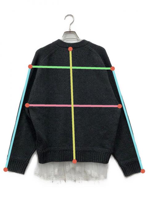 中古・古着通販】MUVEIL (ミュベール) チュールレース付きカーディガン