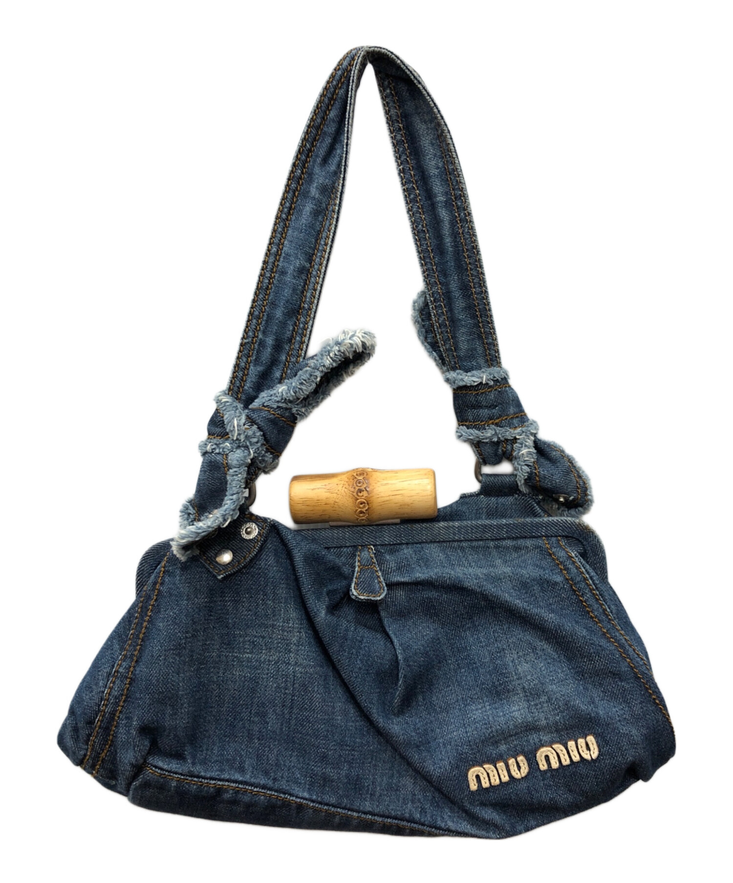 中古・古着通販】MIU MIU (ミュウミュウ) バンブーがま口デニム