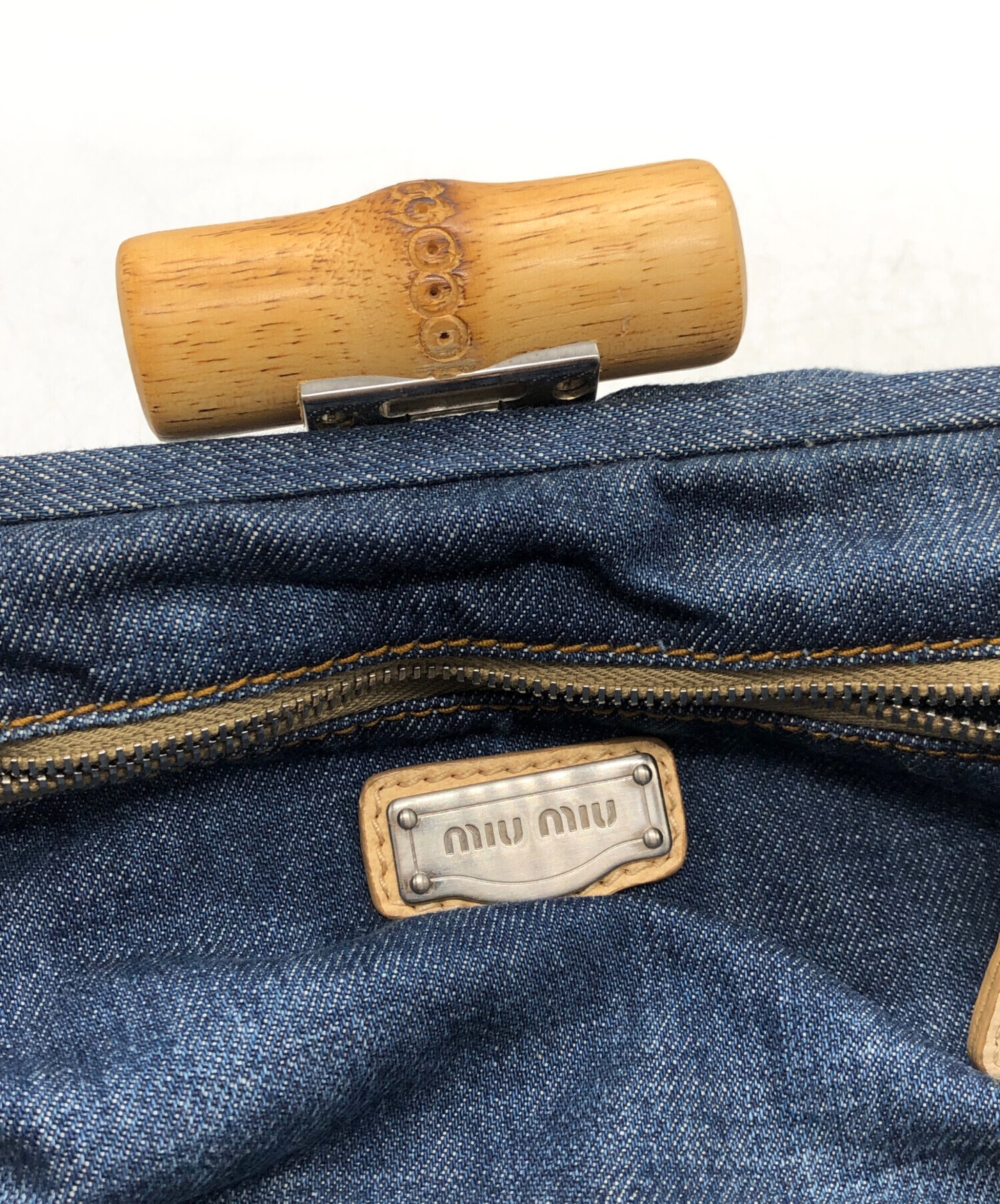 中古・古着通販】MIU MIU (ミュウミュウ) バンブーがま口デニム