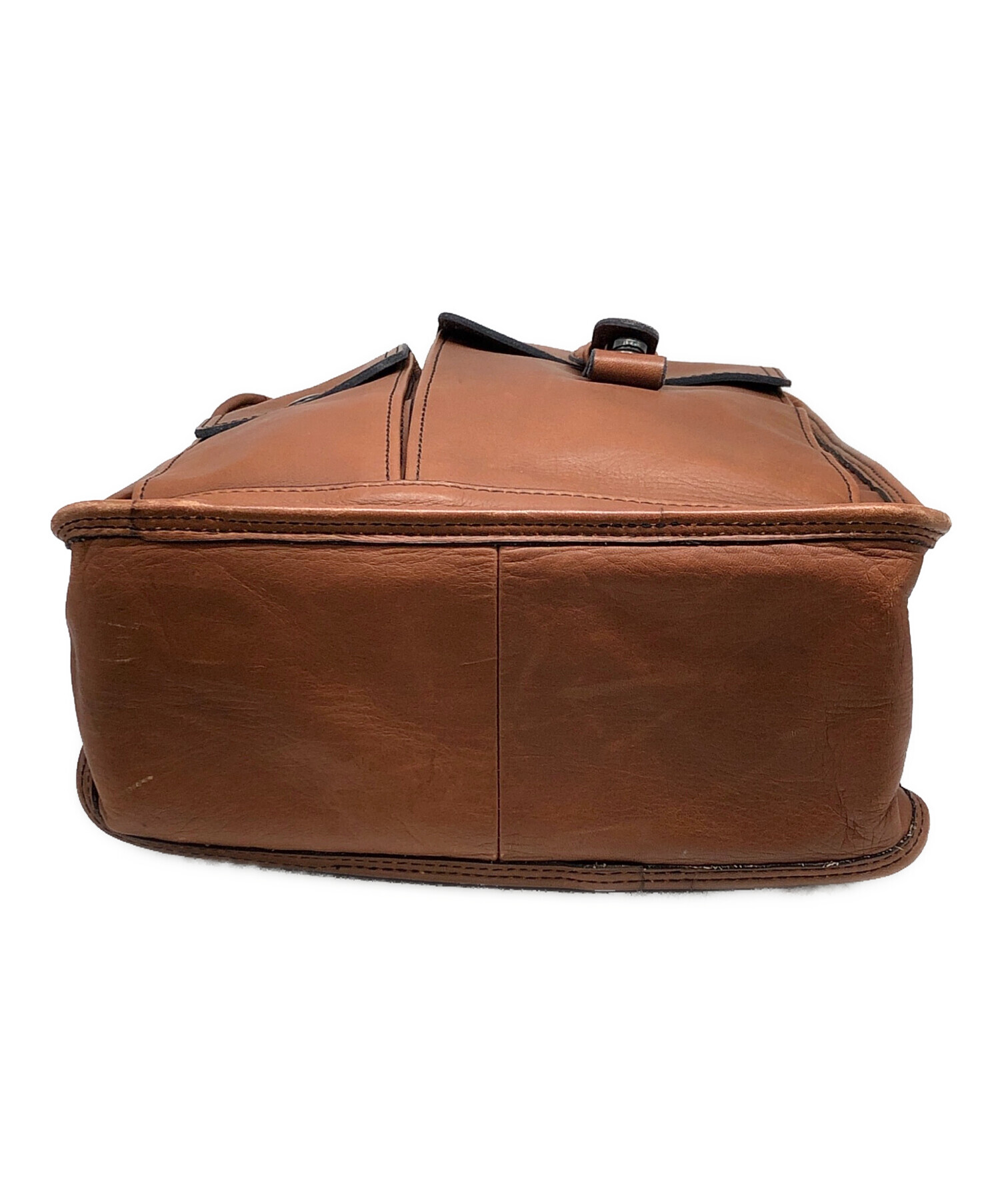 PORTER レザーショルダーバッグ 中古・古着通販】PORTER (ポーター) レザーショルダーバッグ ブラウン