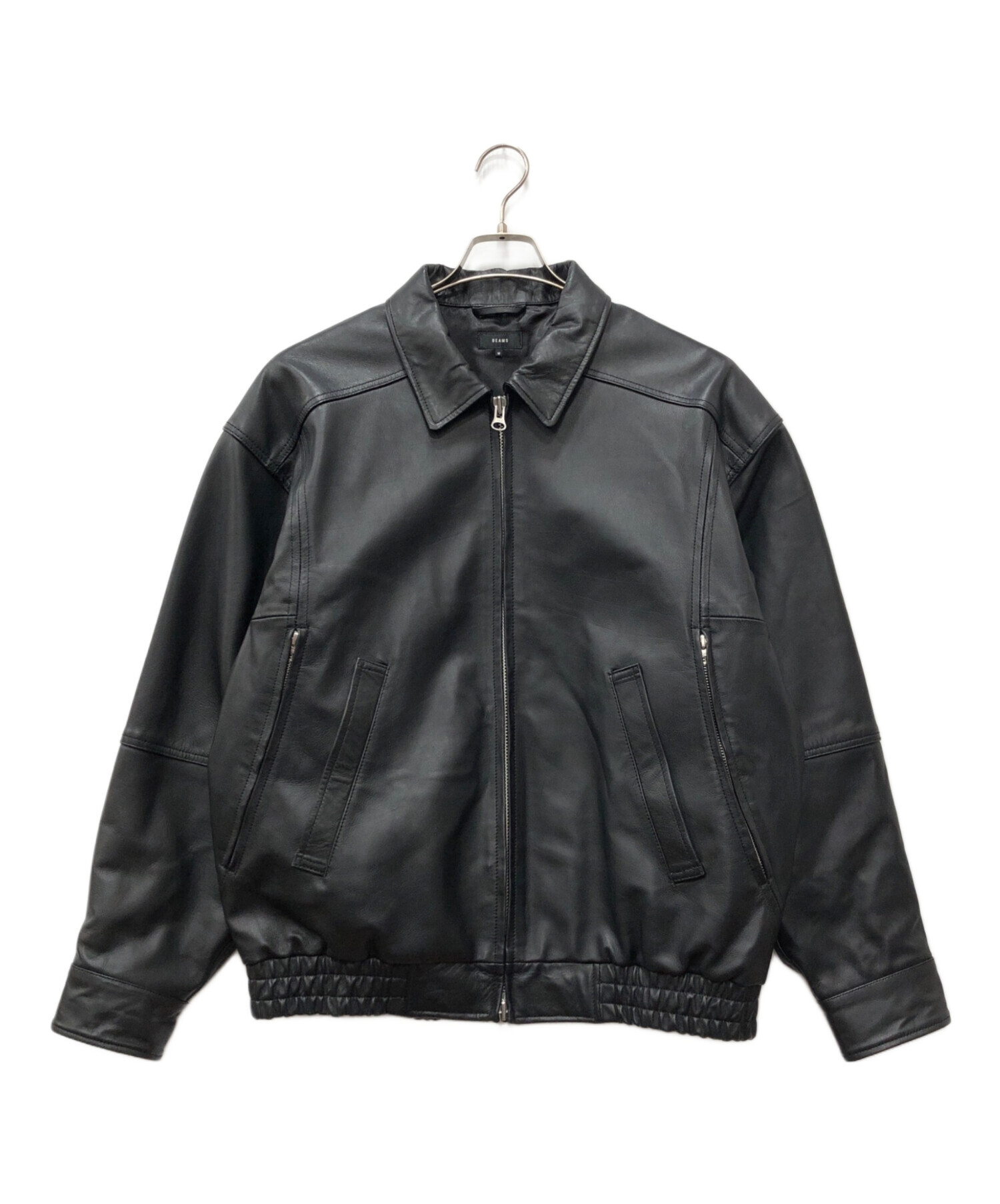 未使用 BEAMS ブラックレザー ジャケット M サイズ 中古・古着通販】BEAMS (ビームス) レザージャケット ブラック サイズ