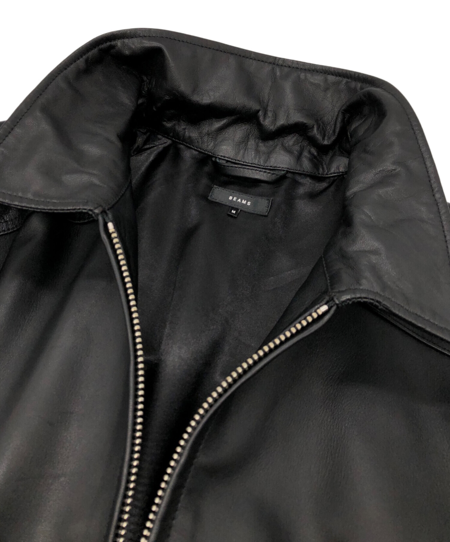 中古・古着通販】BEAMS (ビームス) レザージャケット ブラック サイズ