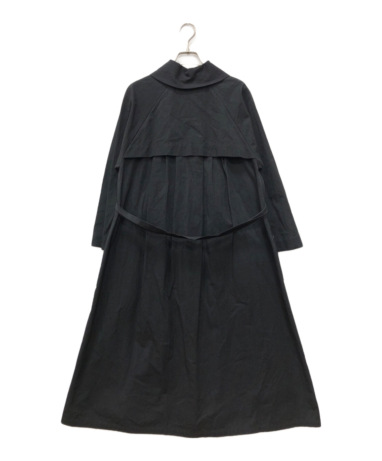 MAGALI ブラック ロングコート 中古・古着通販】MAGALI (マガリ) リネン混ロングコート ブラック