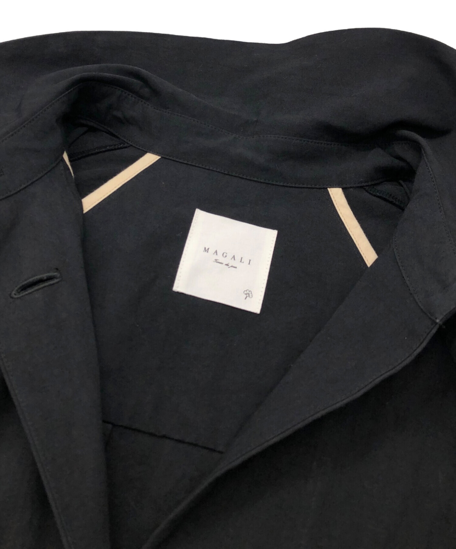 中古・古着通販】MAGALI (マガリ) リネン混ロングコート ブラック