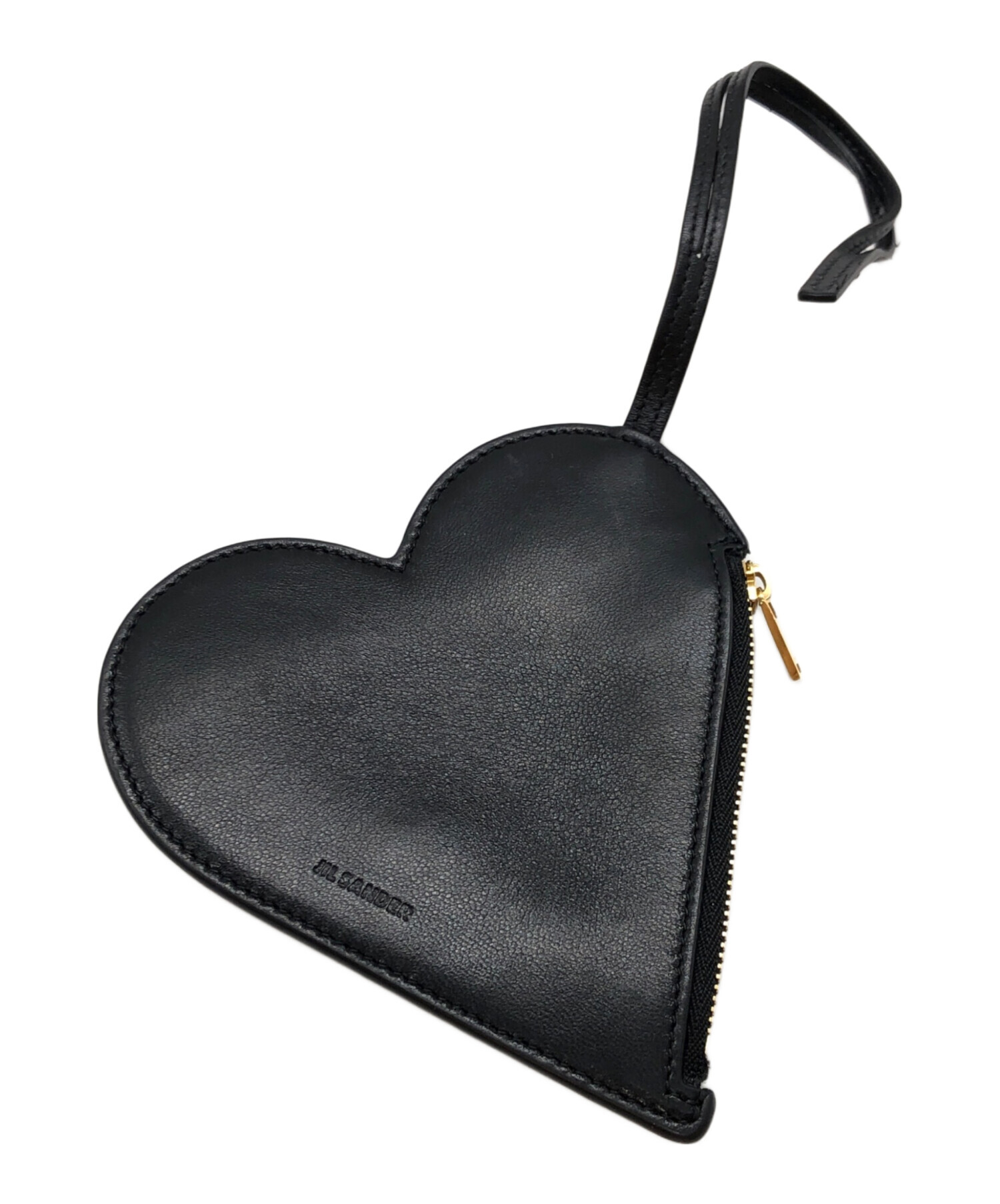 JIL SANDER ハート型ポーチ ブラック 中古・古着通販】JIL SANDER (ジルサンダー) HEART POUCH ブラック