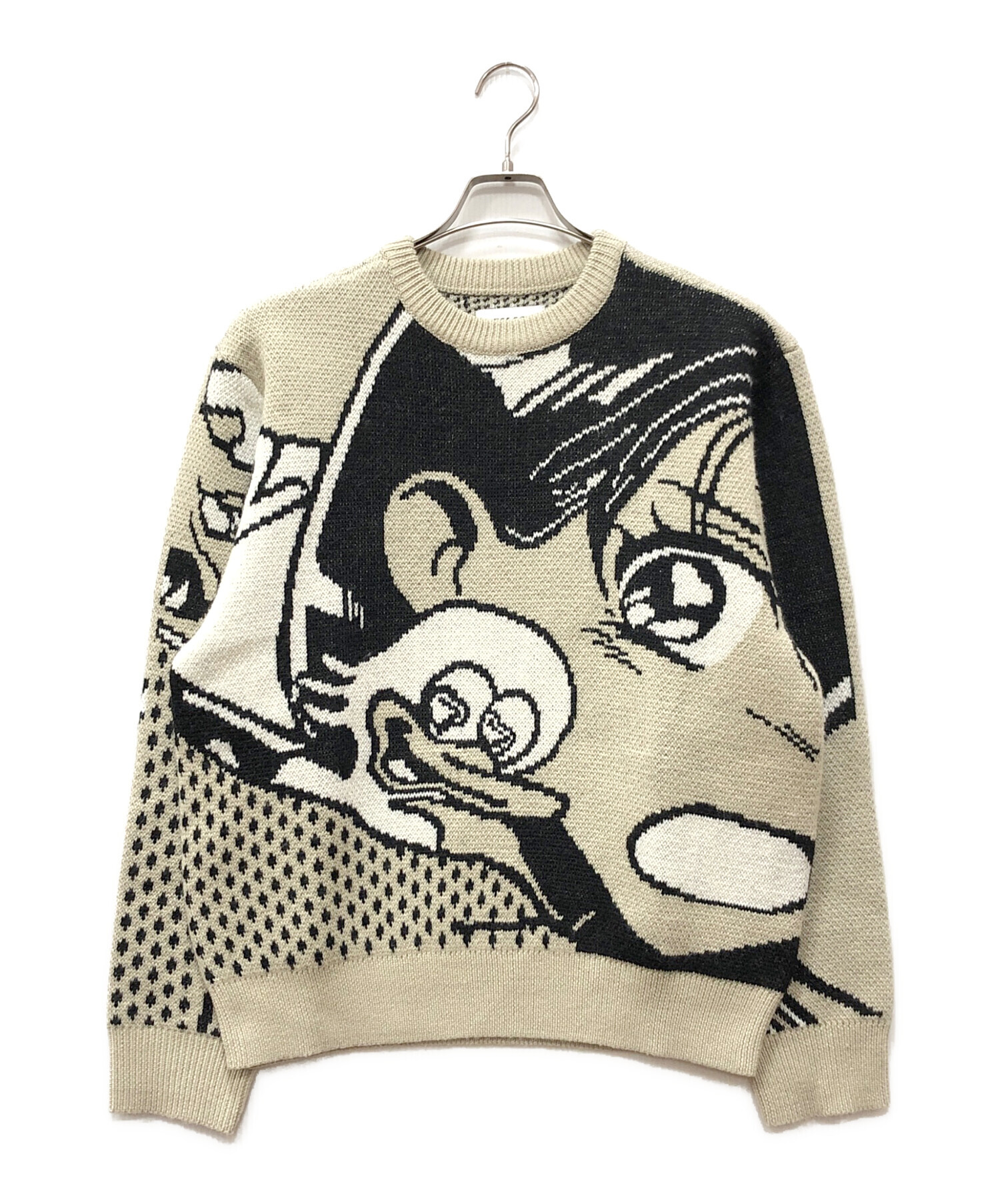 中古・古着通販】PALACE (パレス) REAR VIEW KNIT ホワイト×ブラック