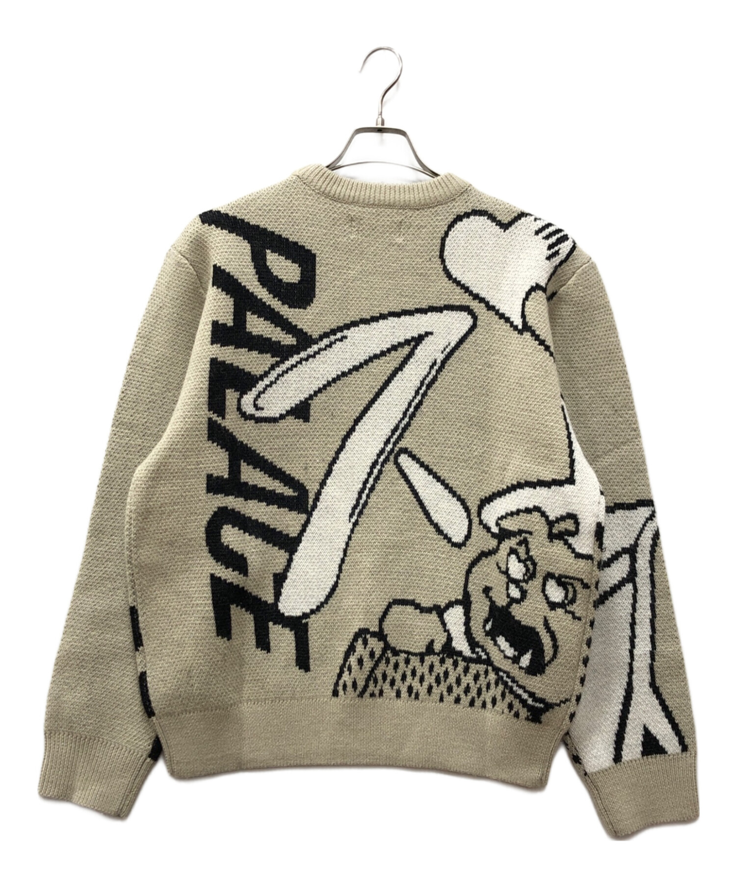 中古・古着通販】PALACE (パレス) REAR VIEW KNIT ホワイト×ブラック