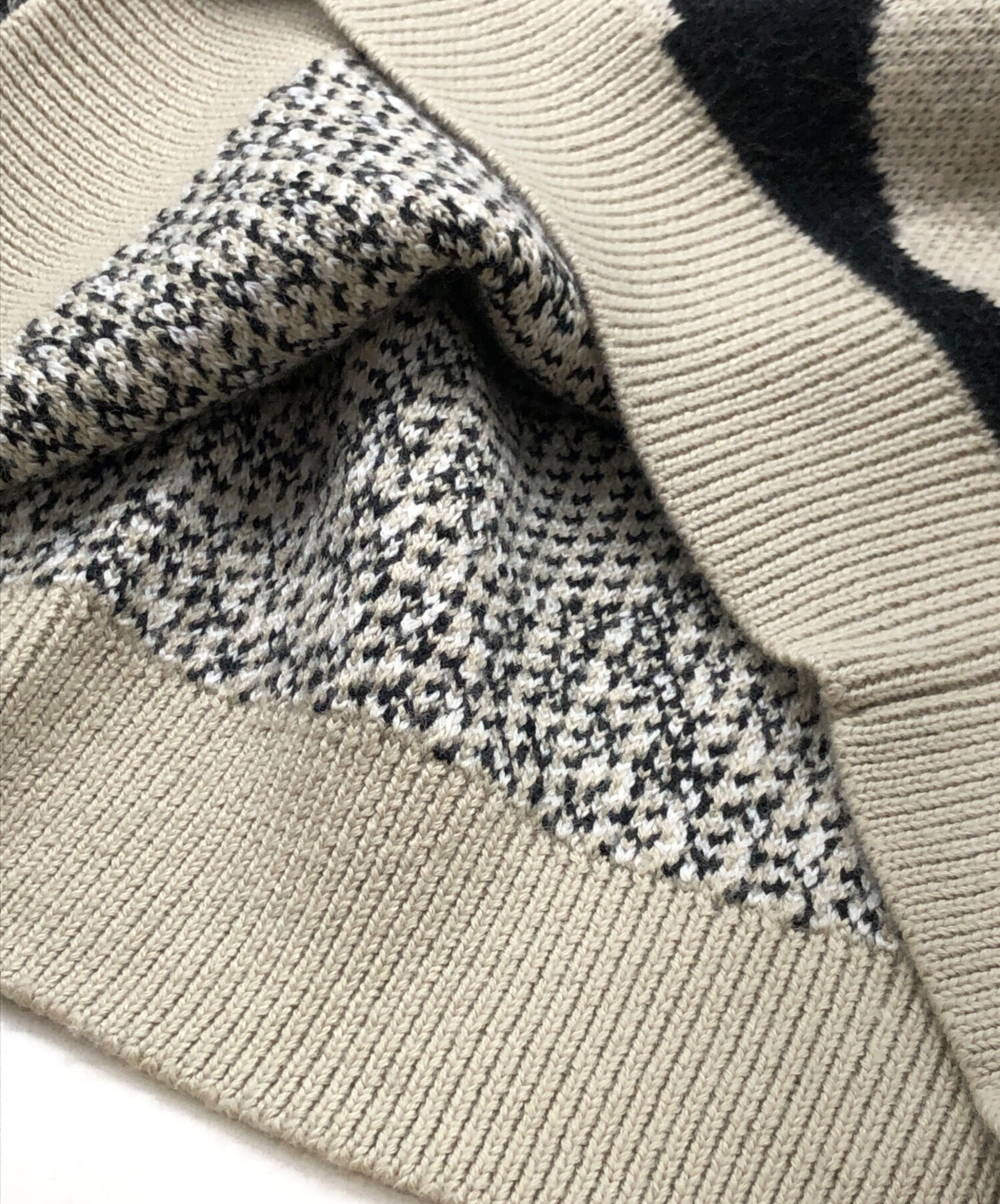 中古・古着通販】PALACE (パレス) REAR VIEW KNIT ホワイト×ブラック