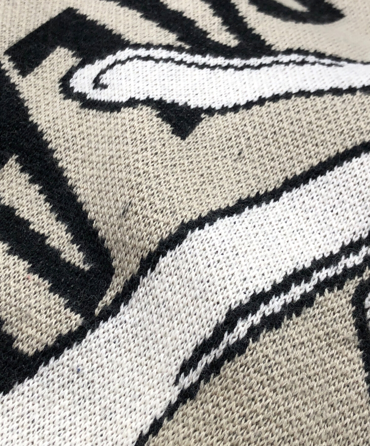 中古・古着通販】PALACE (パレス) REAR VIEW KNIT ホワイト×ブラック