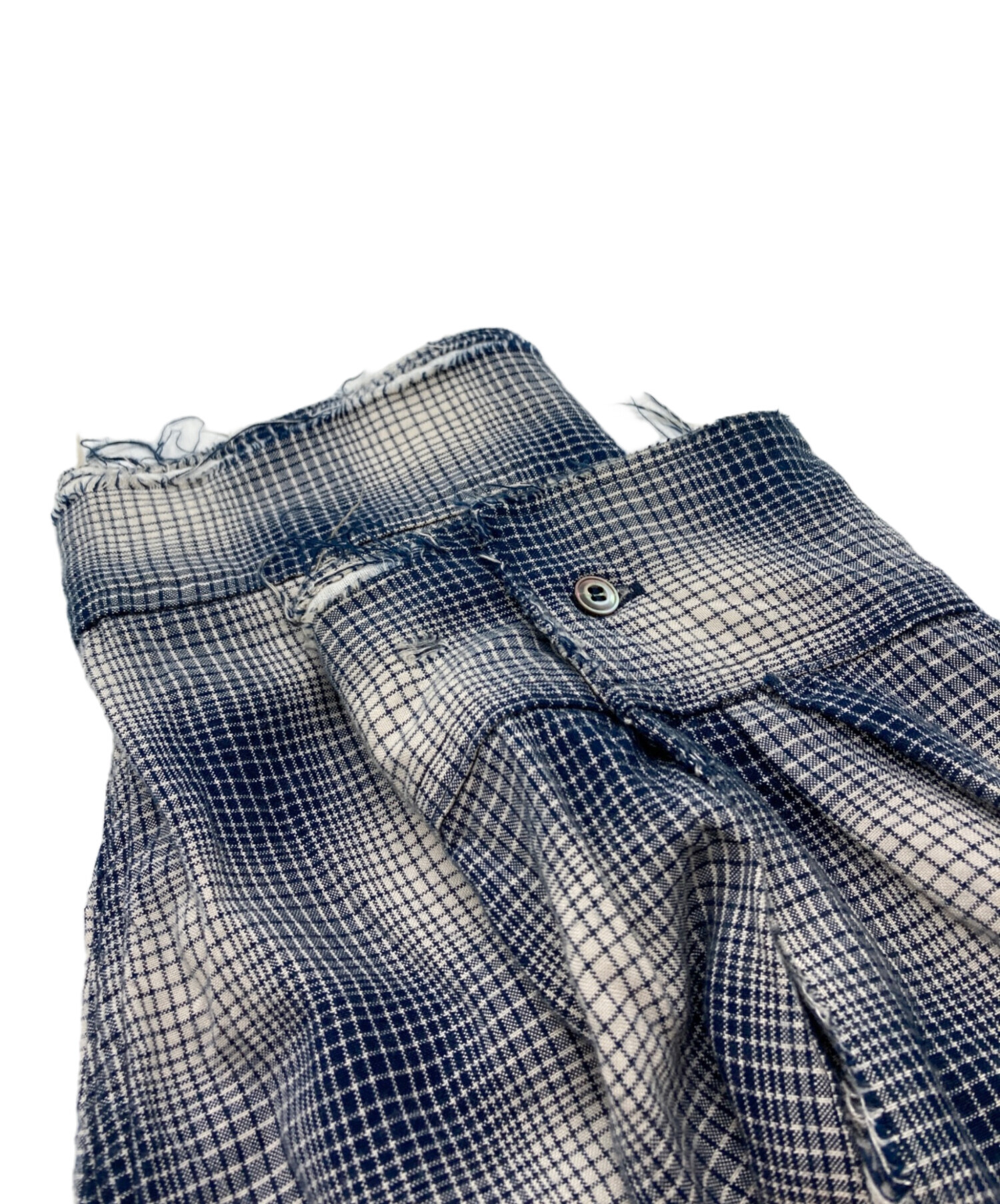 中古・古着通販】ANCELLM (アンセルム) RAYON CHECK SHIRTダメージ加工