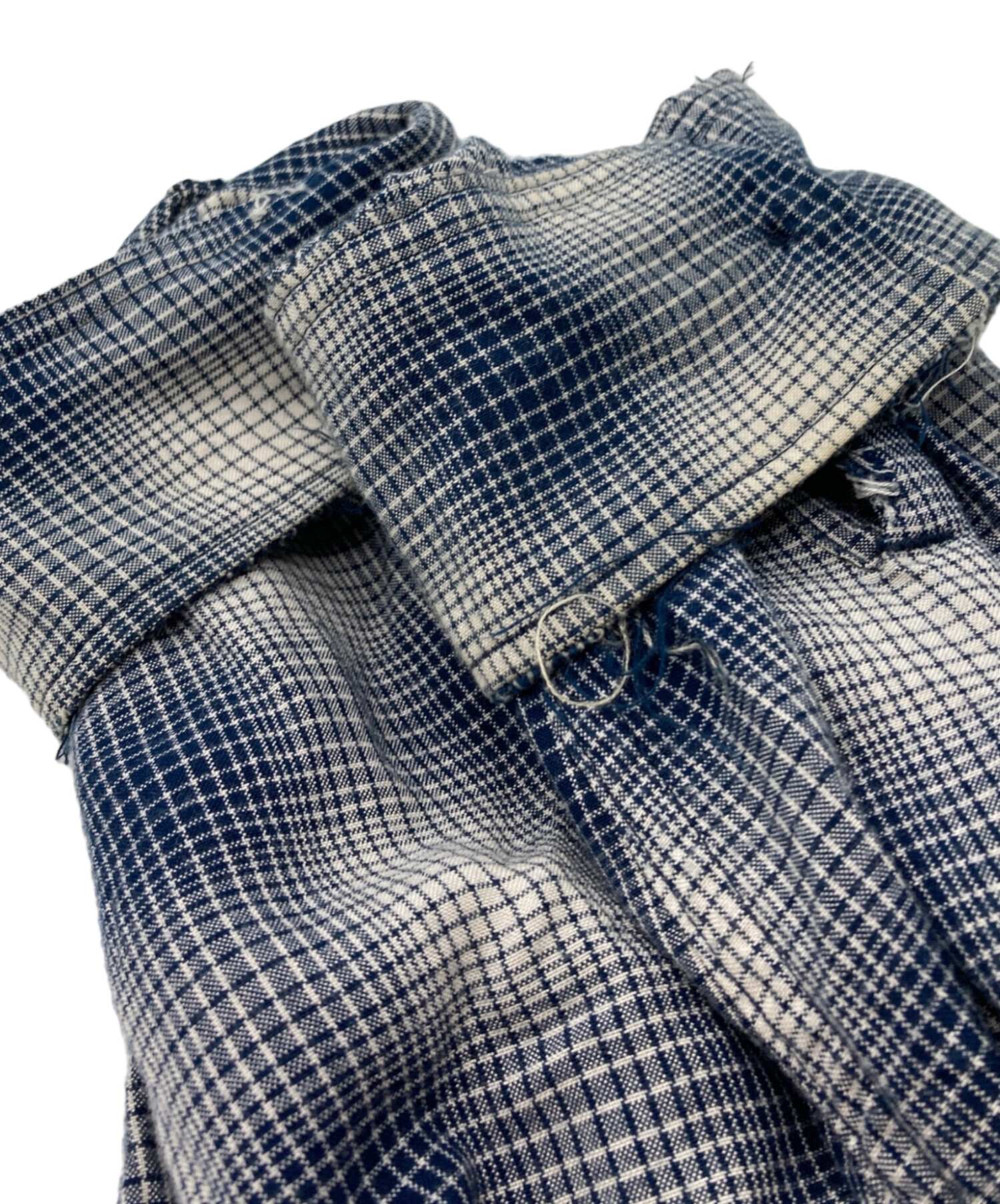 中古・古着通販】ANCELLM (アンセルム) RAYON CHECK SHIRTダメージ加工