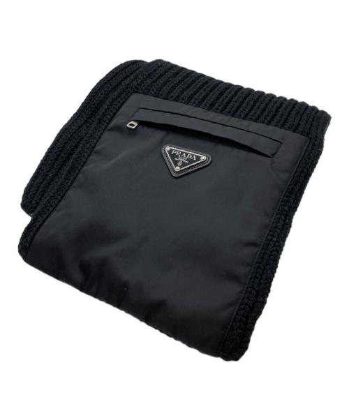中古・古着通販】PRADA (プラダ) RE NYLONウールマフラー ブラック