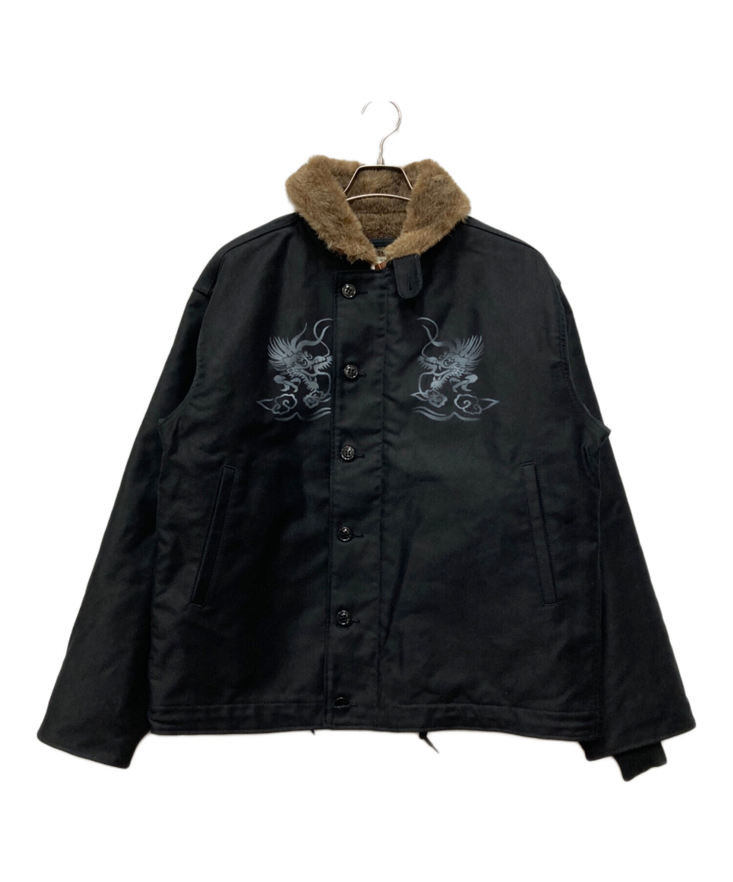 中古・古着通販】HOUSTON (ヒューストン) N-1 DECK JACKET ブラック 