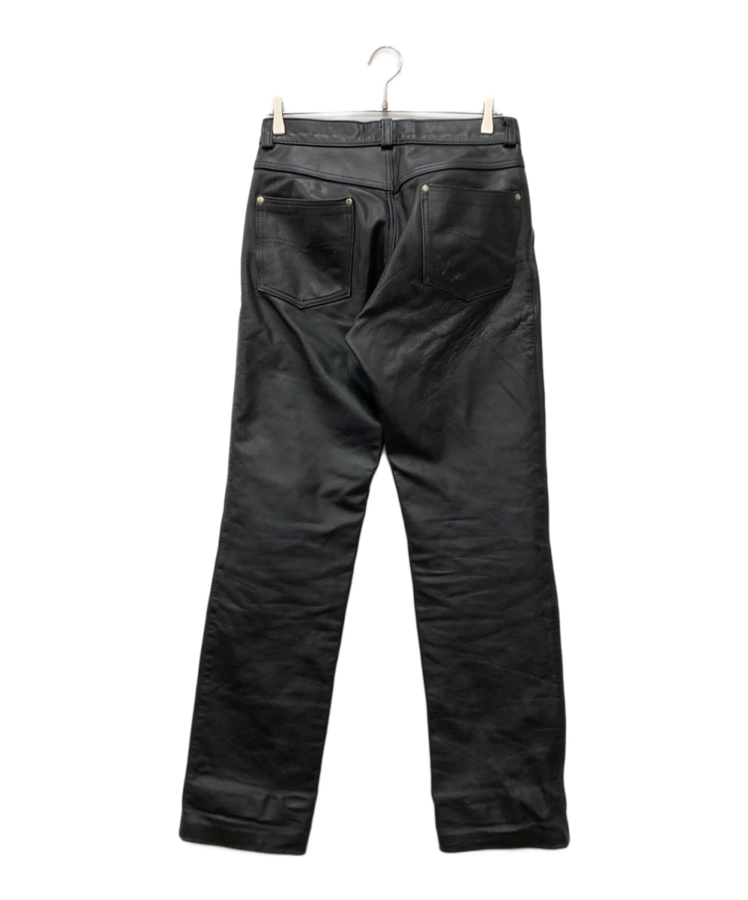 Schott ショット レザーパンツ ストレート IDEAL ブラック 30 中古・古着通販】Schott (ショット) レザーパンツ ブラック サイズ:30