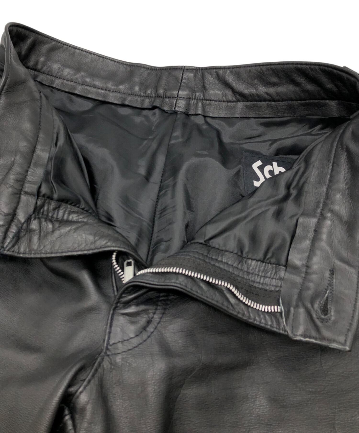 中古・古着通販】Schott (ショット) レザーパンツ ブラック サイズ:30