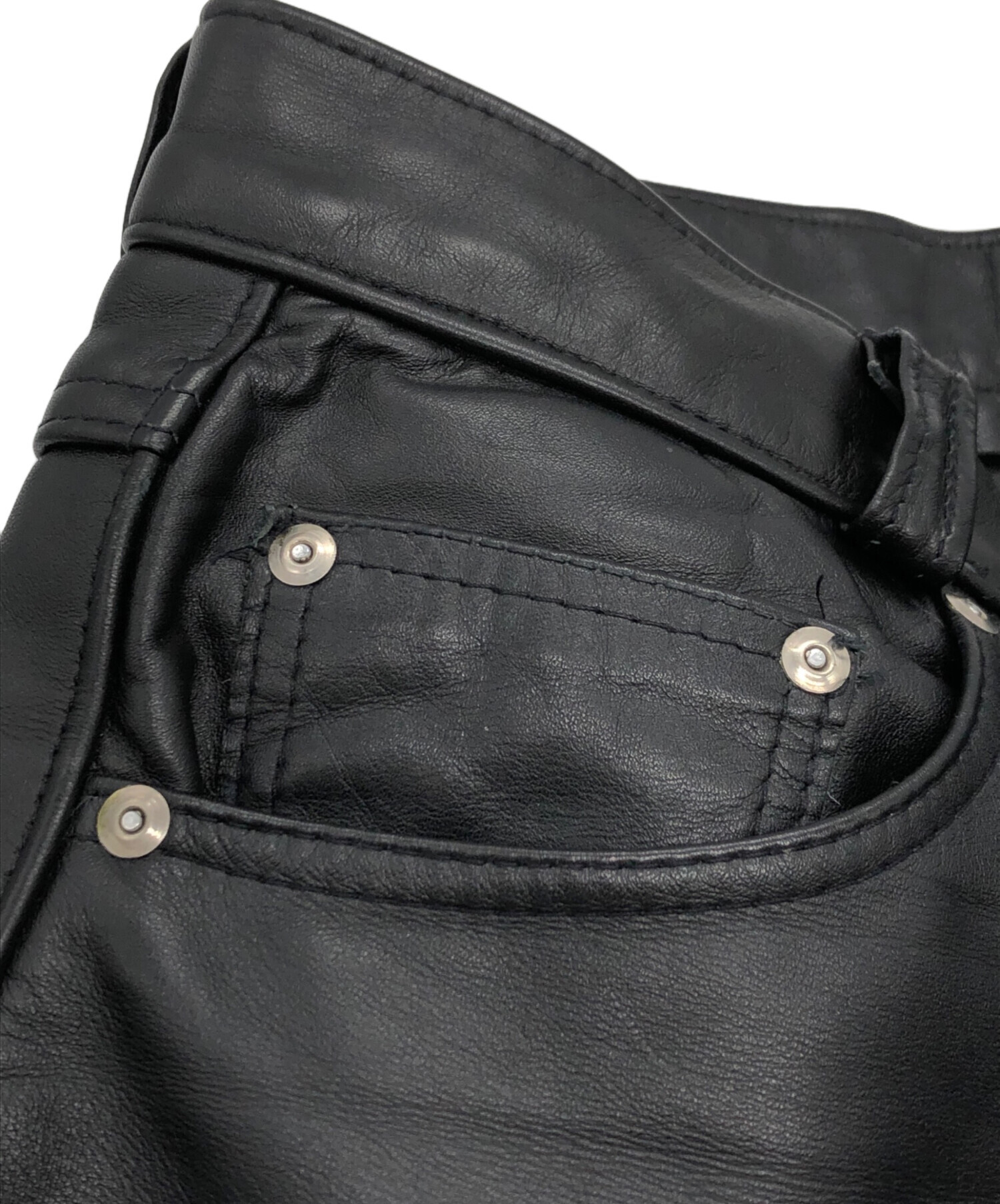 中古・古着通販】Schott (ショット) レザーパンツ ブラック サイズ:30