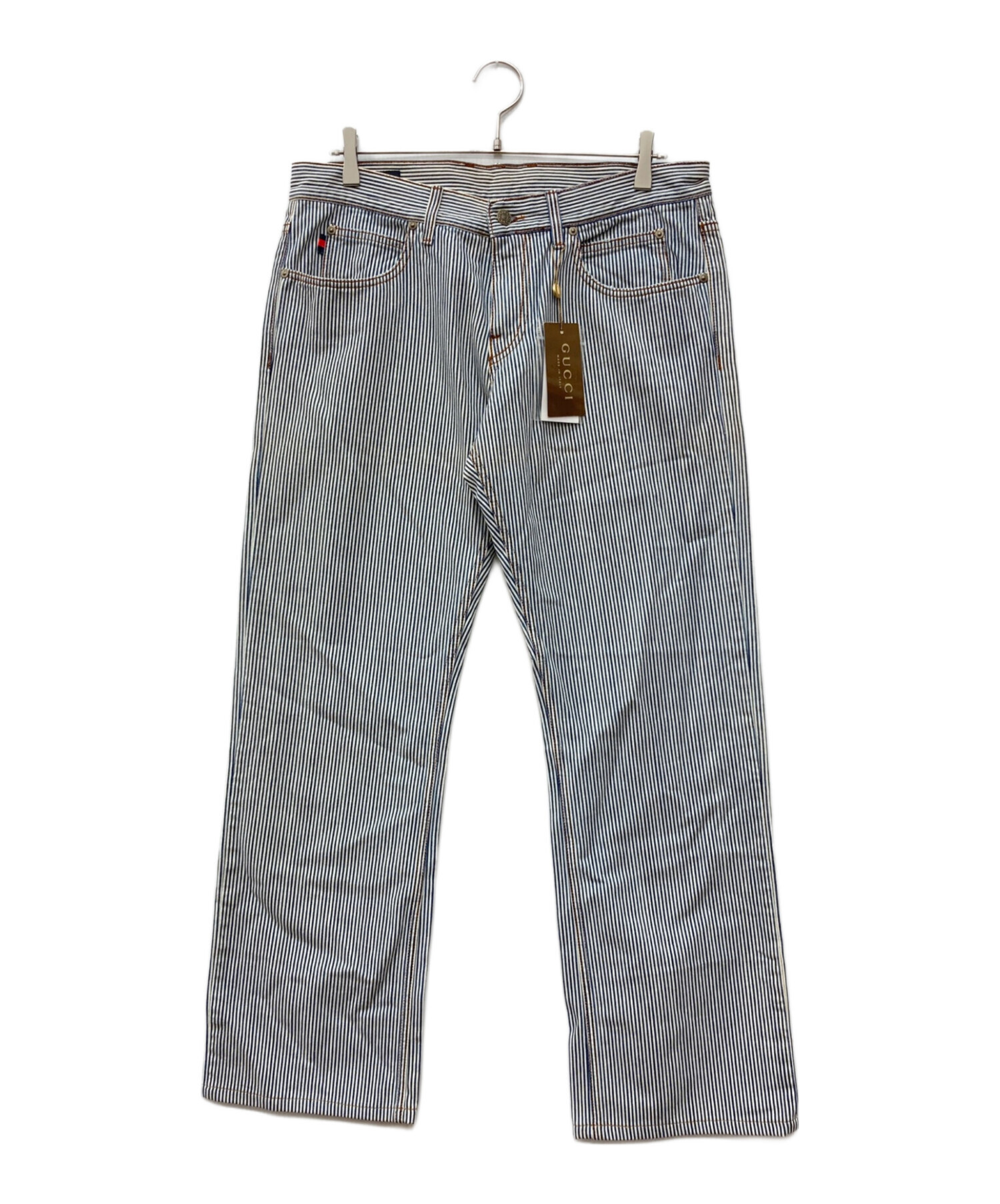 中古・古着通販】GUCCI (グッチ) ヒッコリーデニムパンツ ネイビー 