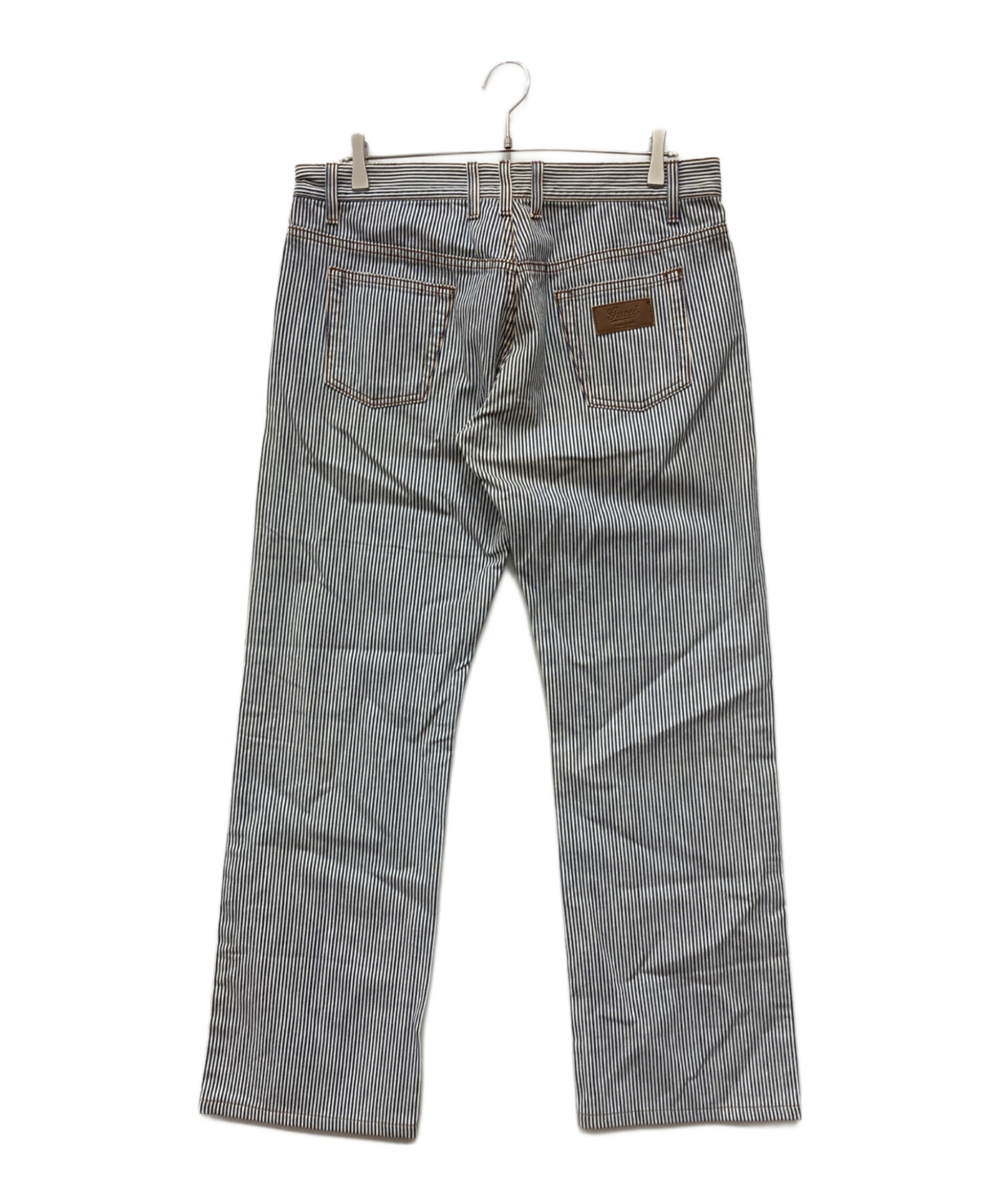 中古・古着通販】GUCCI (グッチ) ヒッコリーデニムパンツ ネイビー 